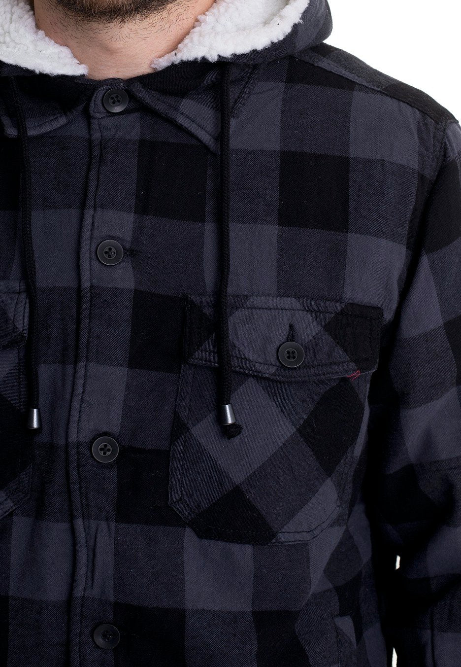 Brandit - Lumberjacket Hooded Black/Grey - Jacket