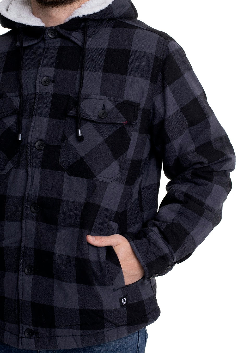 Brandit - Lumberjacket Hooded Black/Grey - Jacket | Men-Image