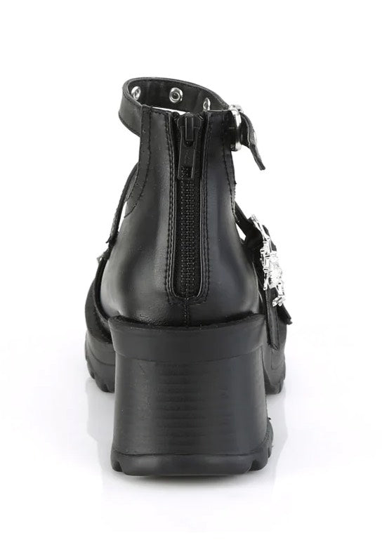 DemoniaCult - Bratty 30 Black Vegan Leather - Girl Sandals | Women-Image