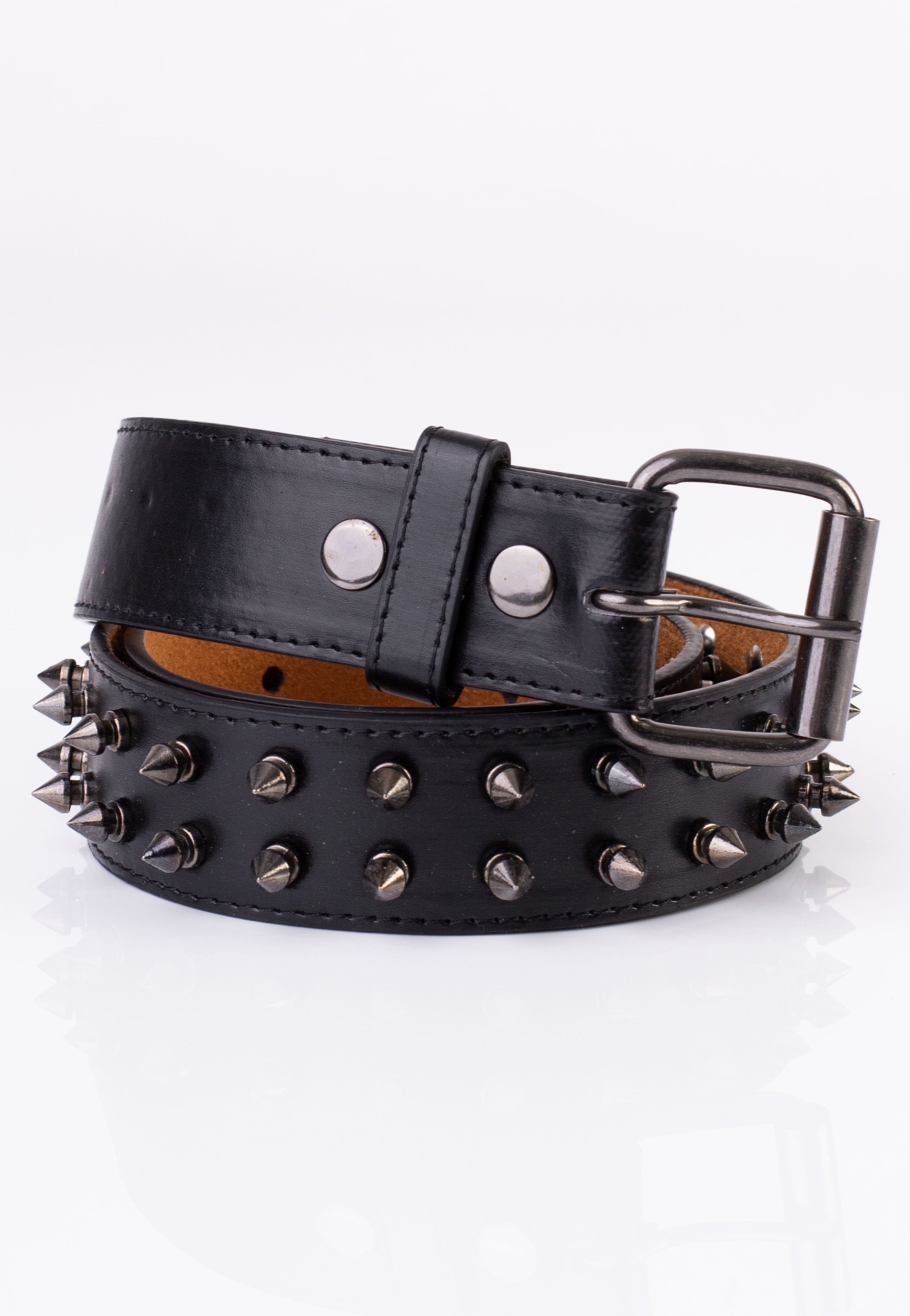 Bullet69 - 2 Row Black Spike Studded - Belt | Neutral-Image