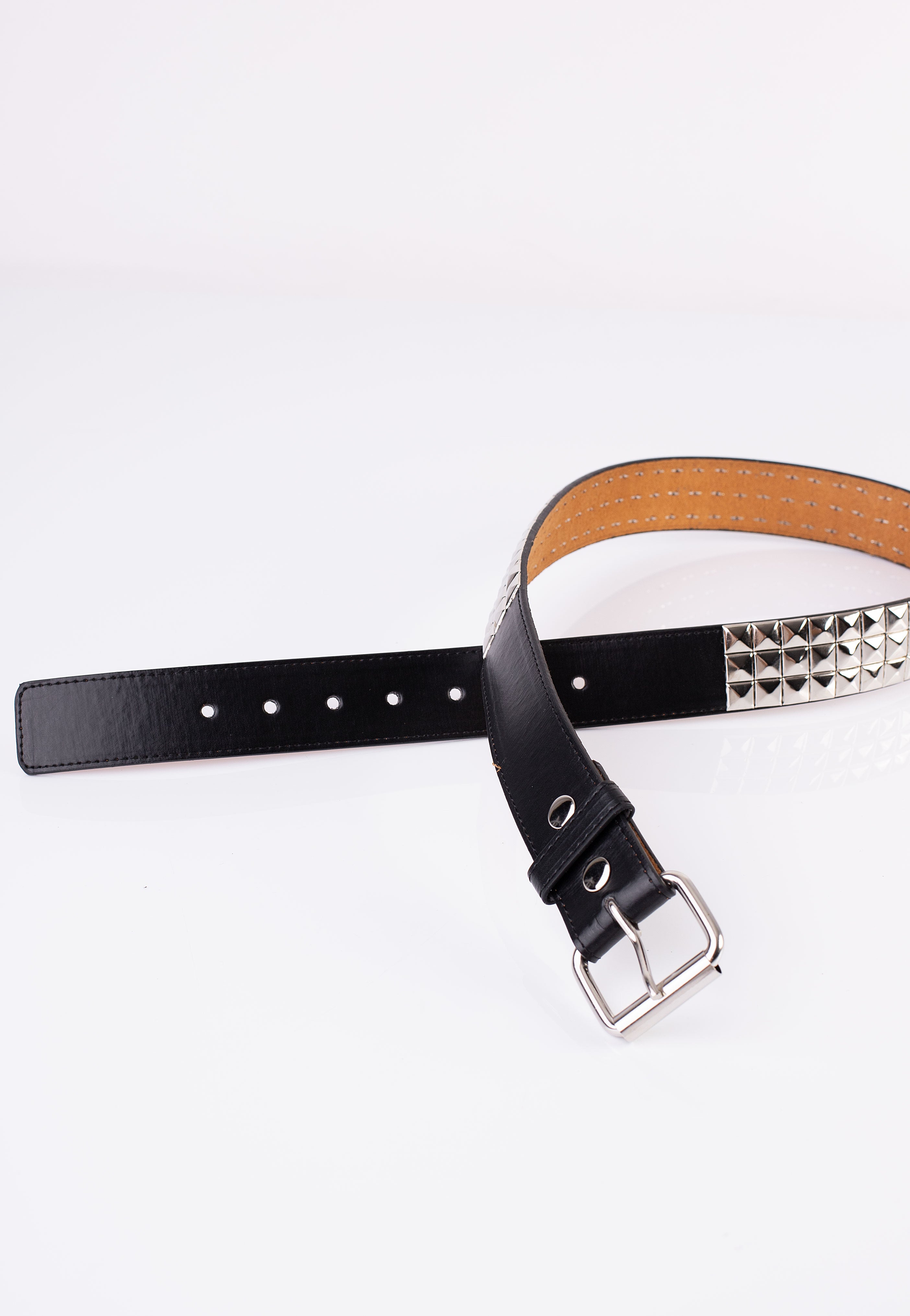 Bullet69 - 3 Row Silver Pyramid Studded  - Belt | Neutral-Image