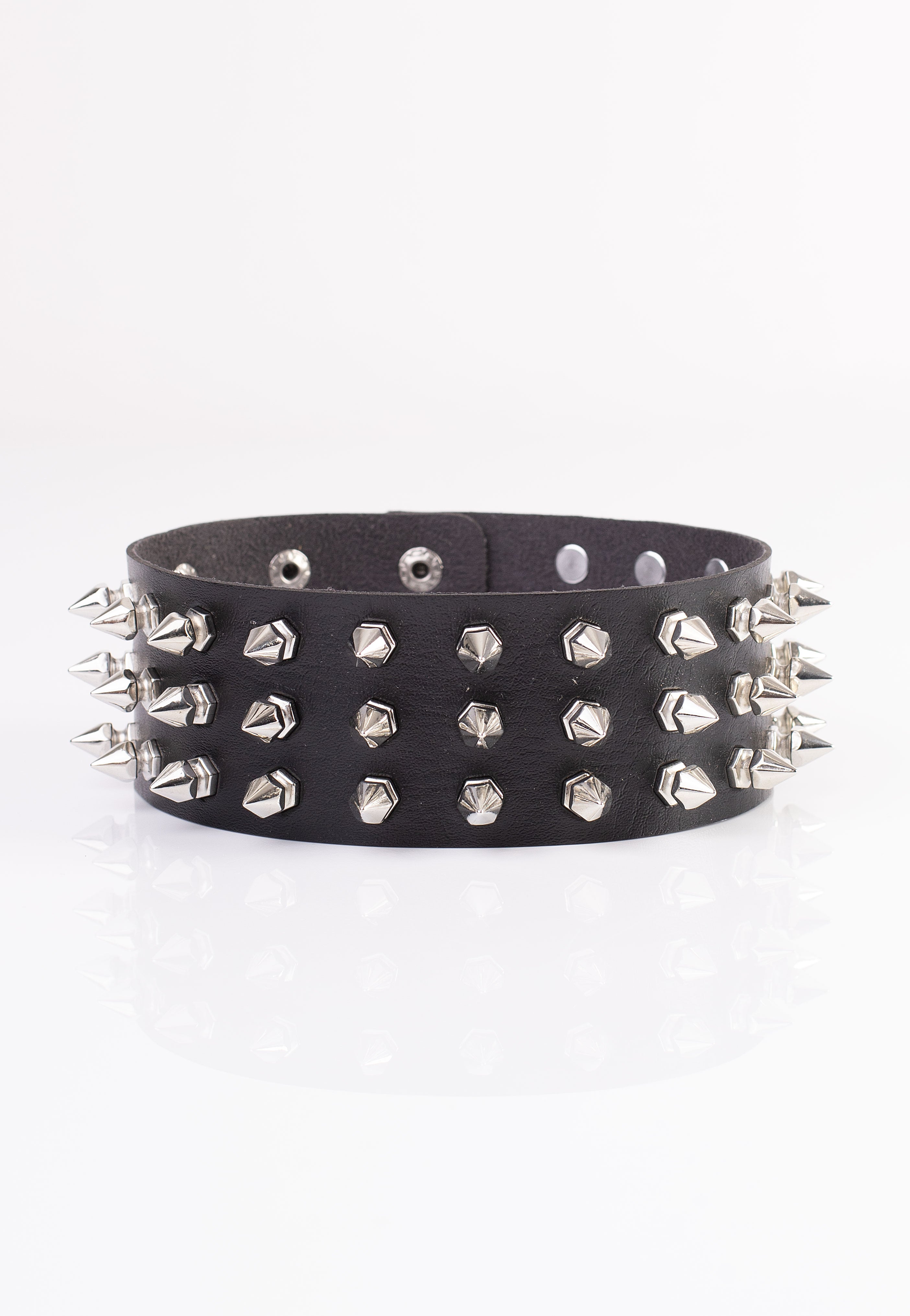 Bullet69 - 3 Row Spike Neckband Black - Choker | Neutral-Image