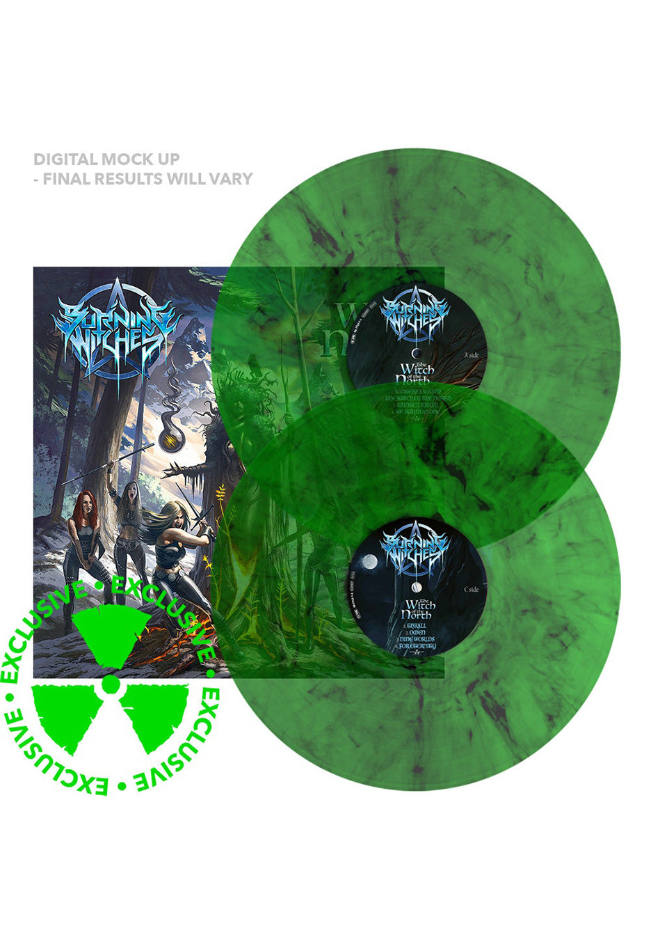 Burning Witches - The Witch Of The North Light Green/Black - Marbled 2 Vinyl | Neutral-Image