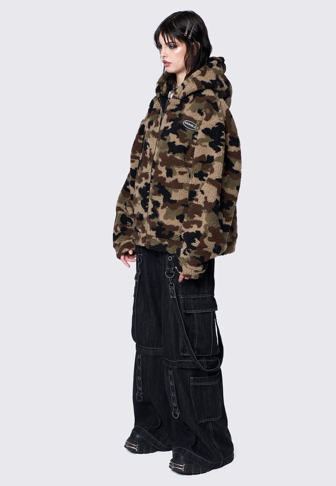 Minga London - Camo Fleece Zip Up Hooded - Jacket | Women-Image