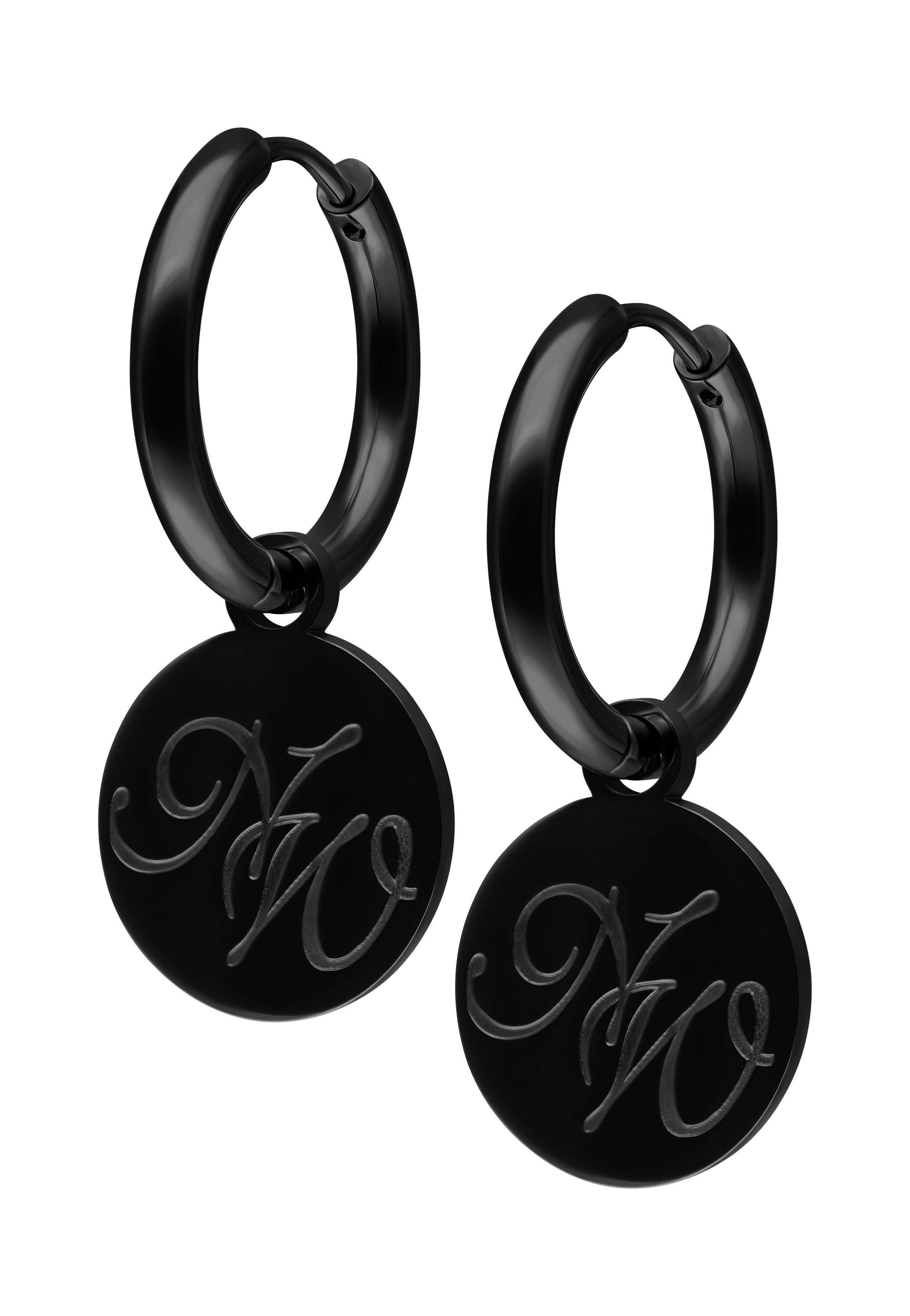 Wildcat x Nightwish - Little Hoops Coin Log Black - Earrings | Neutral-Image