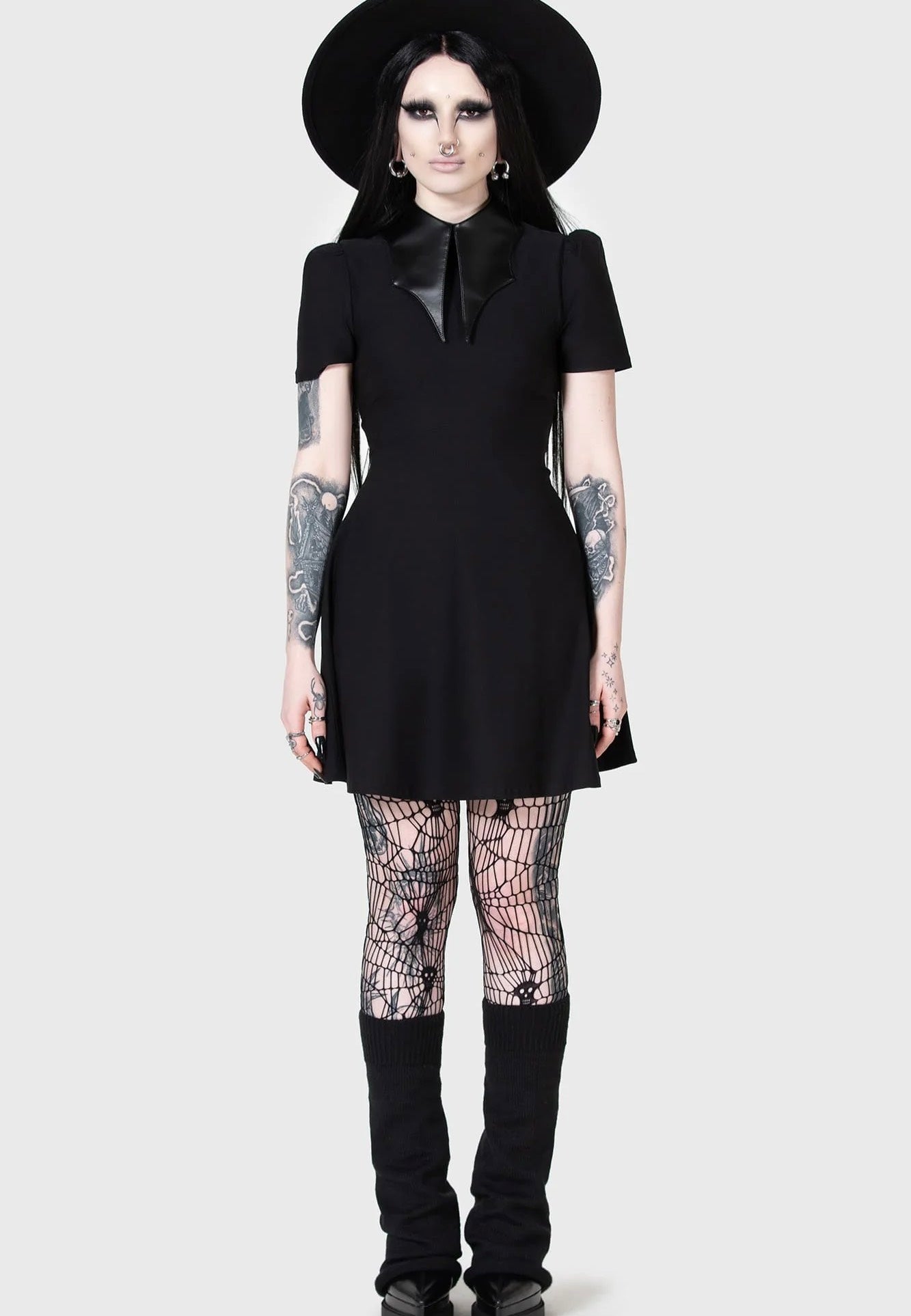 Killstar x Kihilist - Chapel Collar Black - Dress | Women-Image