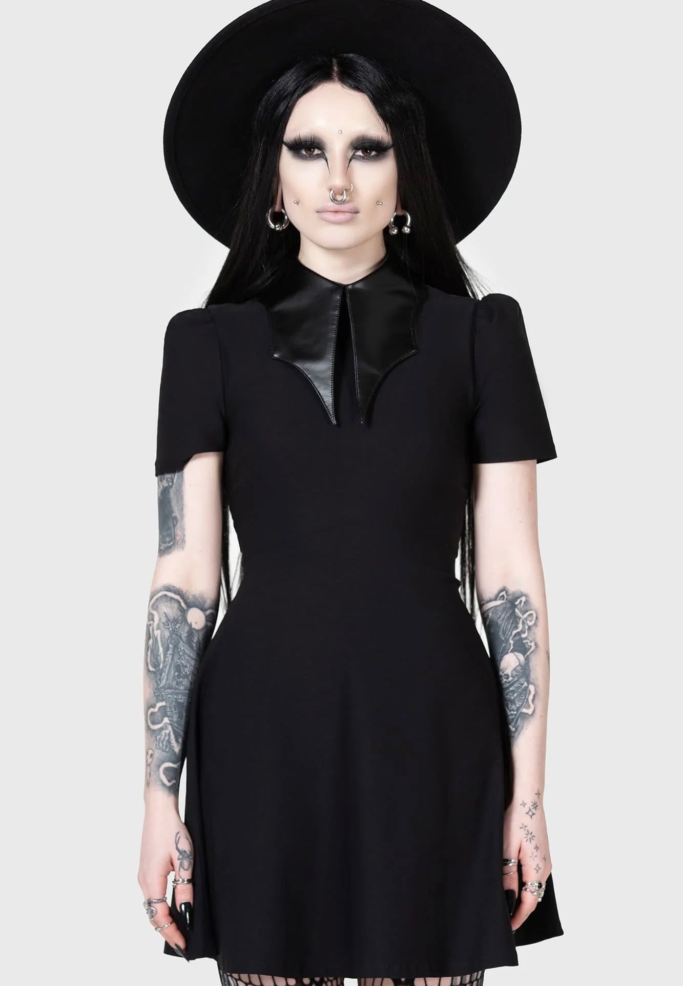 Killstar x Kihilist - Chapel Collar Black - Dress | Women-Image