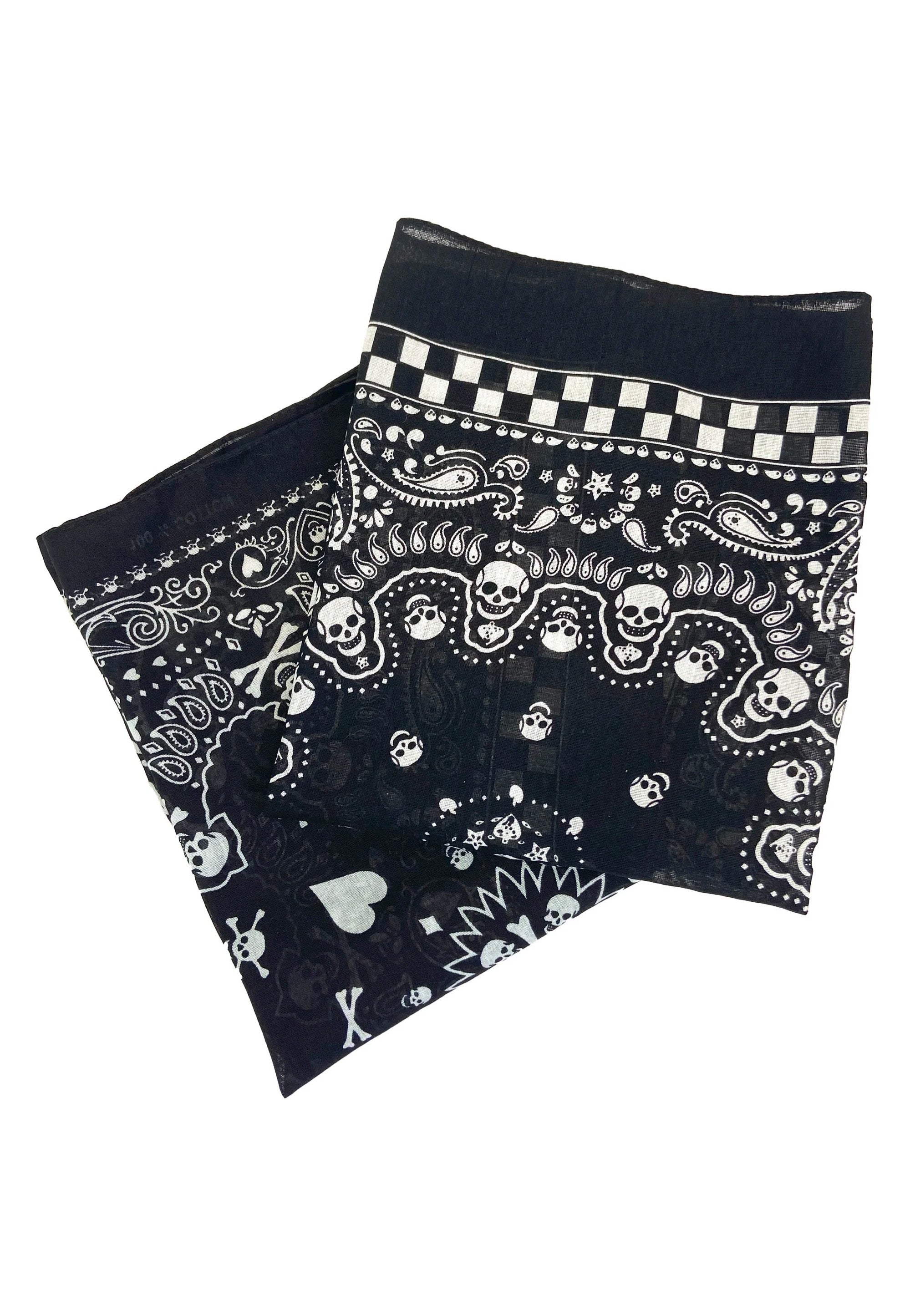 Pamela Mann - Checker Skull Black And White - Bandana | Neutral-Image