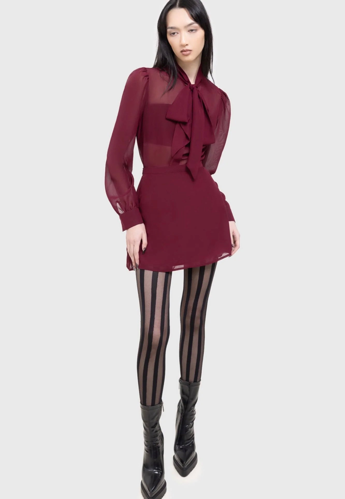 Killstar x Kihilist - Crimson Oracle Burgundy - Skirt | Women-Image