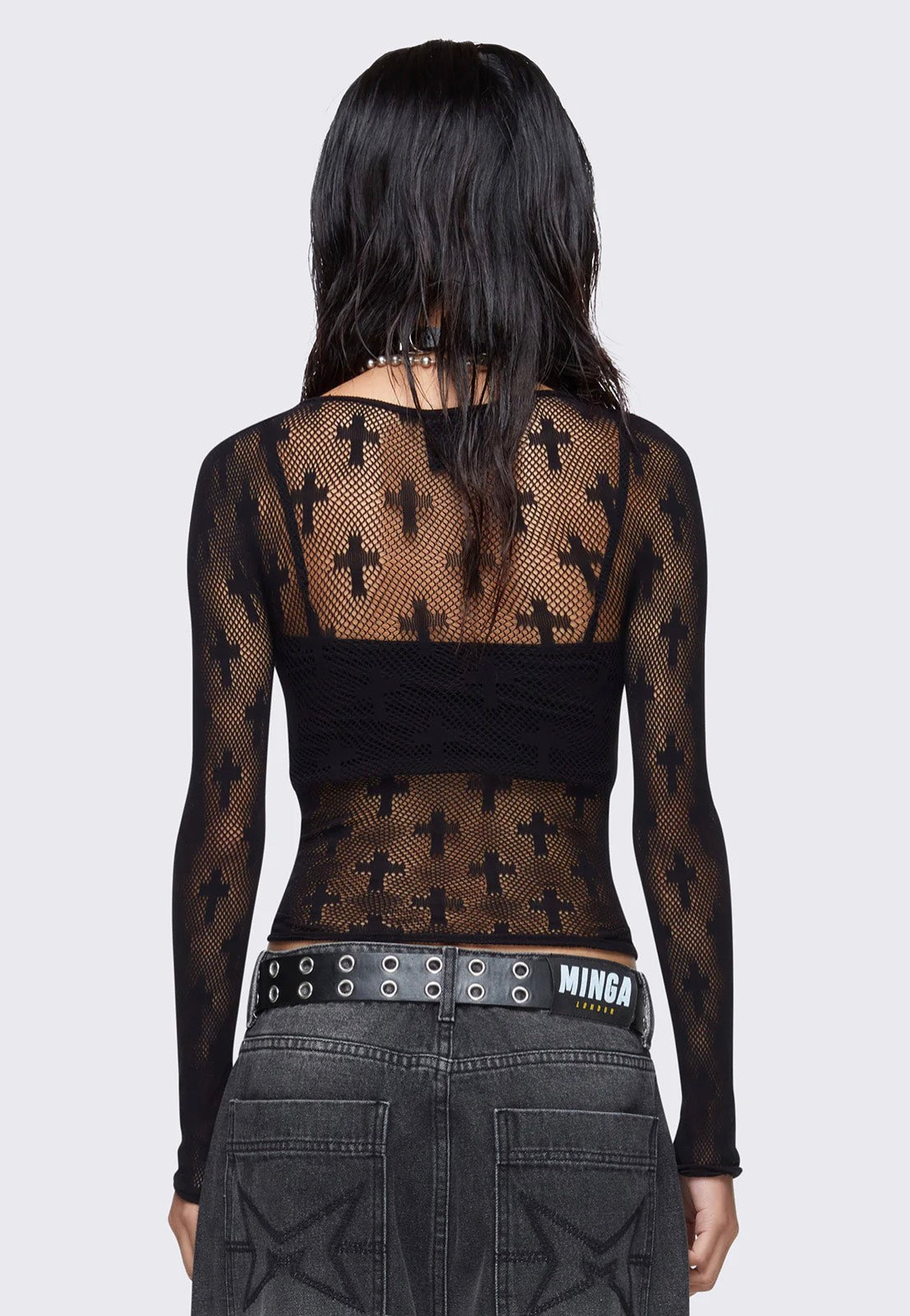 Minga London - Crossed Paths Fishnet - Top | Women-Image