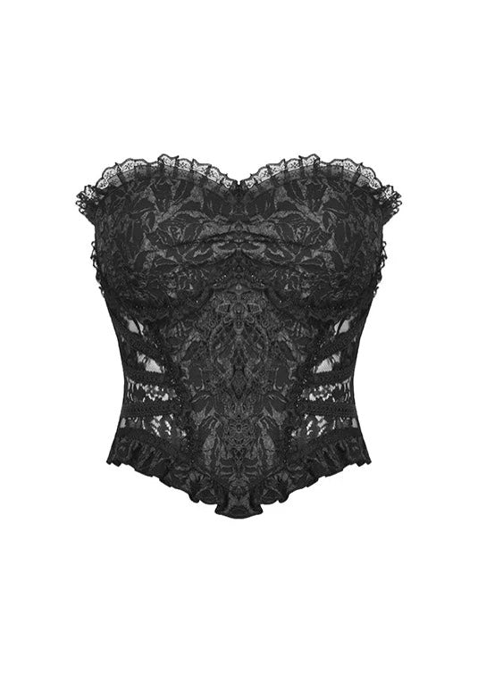 Dark In Love - Gothic Hollow Out Sexy Jacquard Black - Corset | Women-Image