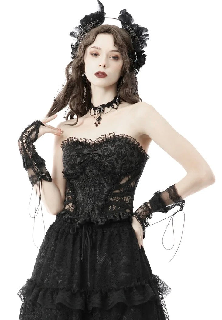 Dark In Love - Gothic Hollow Out Sexy Jacquard Black - Corset | Women-Image