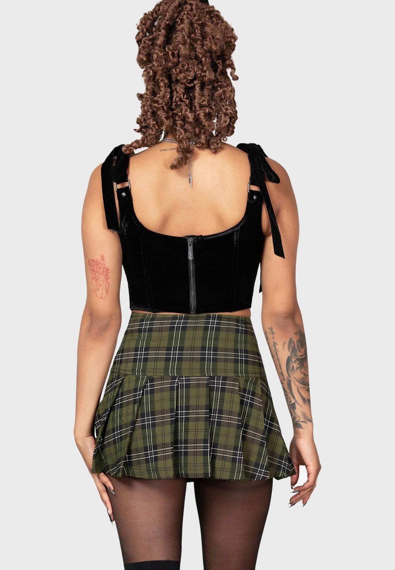 Killstar - Dark Canopy Pleated Green - Skirt | Women-Image