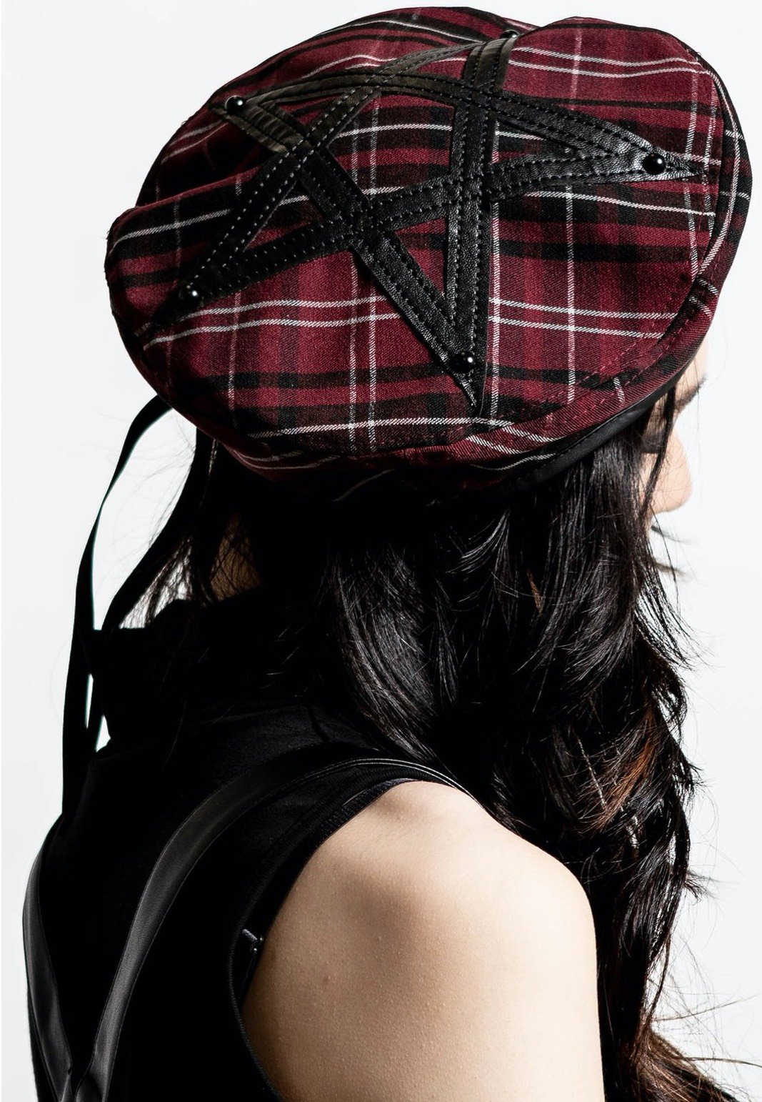 Killstar - Dark Fate Blood Tartan - Beret | Neutral-Image