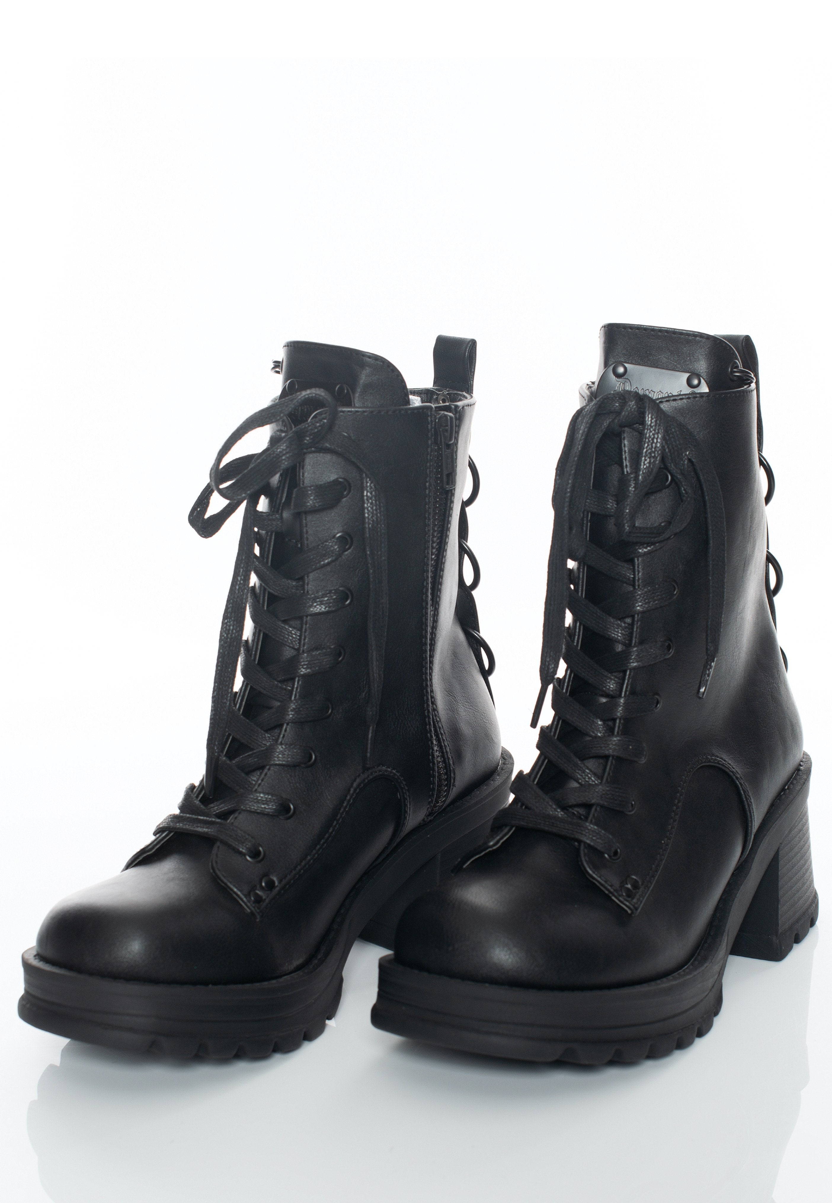 DemoniaCult - Bratty 50 Black Vegan Leather - Girl Shoes | Women-Image