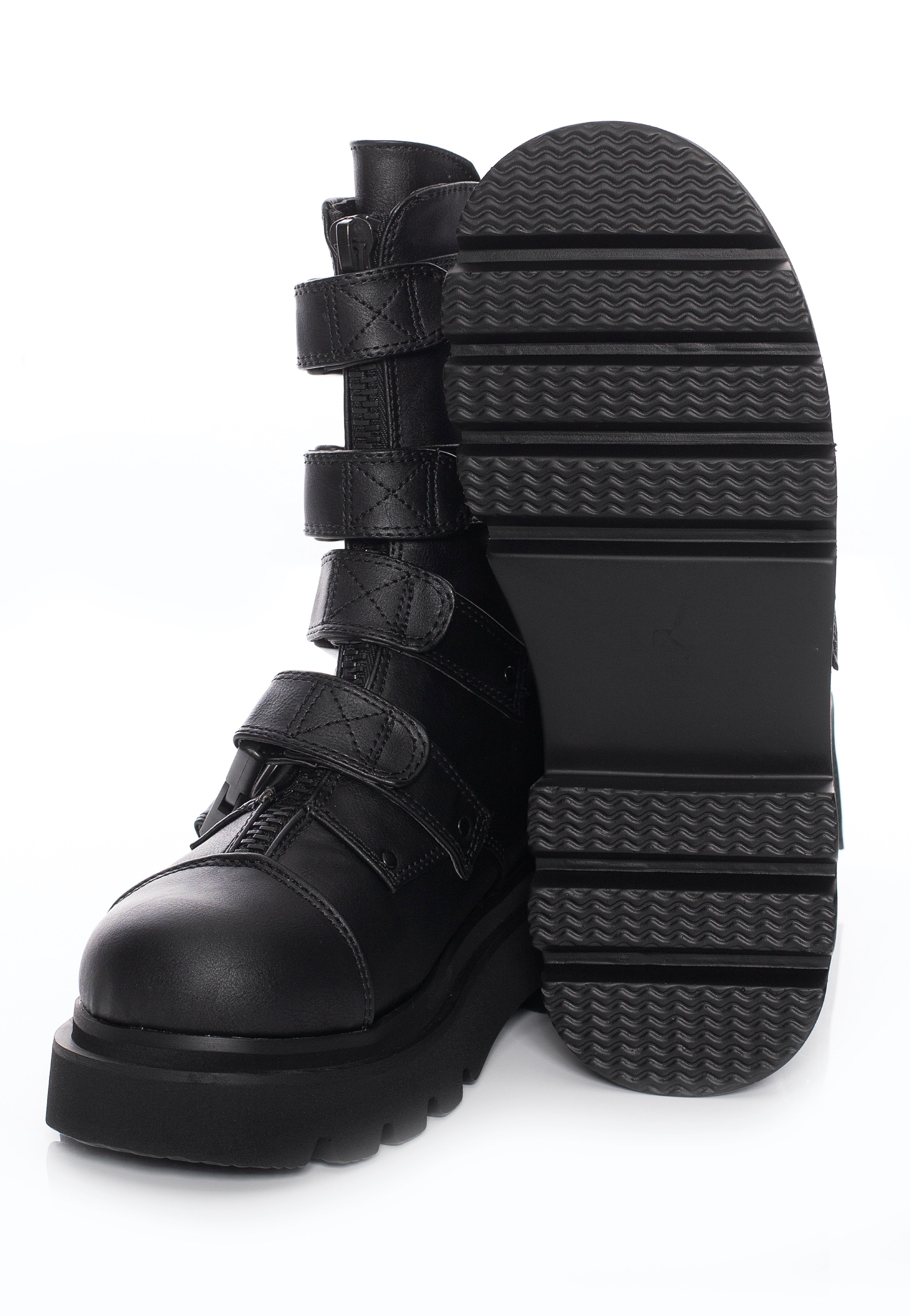 DemoniaCult - Renegade 55 Black Vegan Leather - Girl Shoes | Women-Image