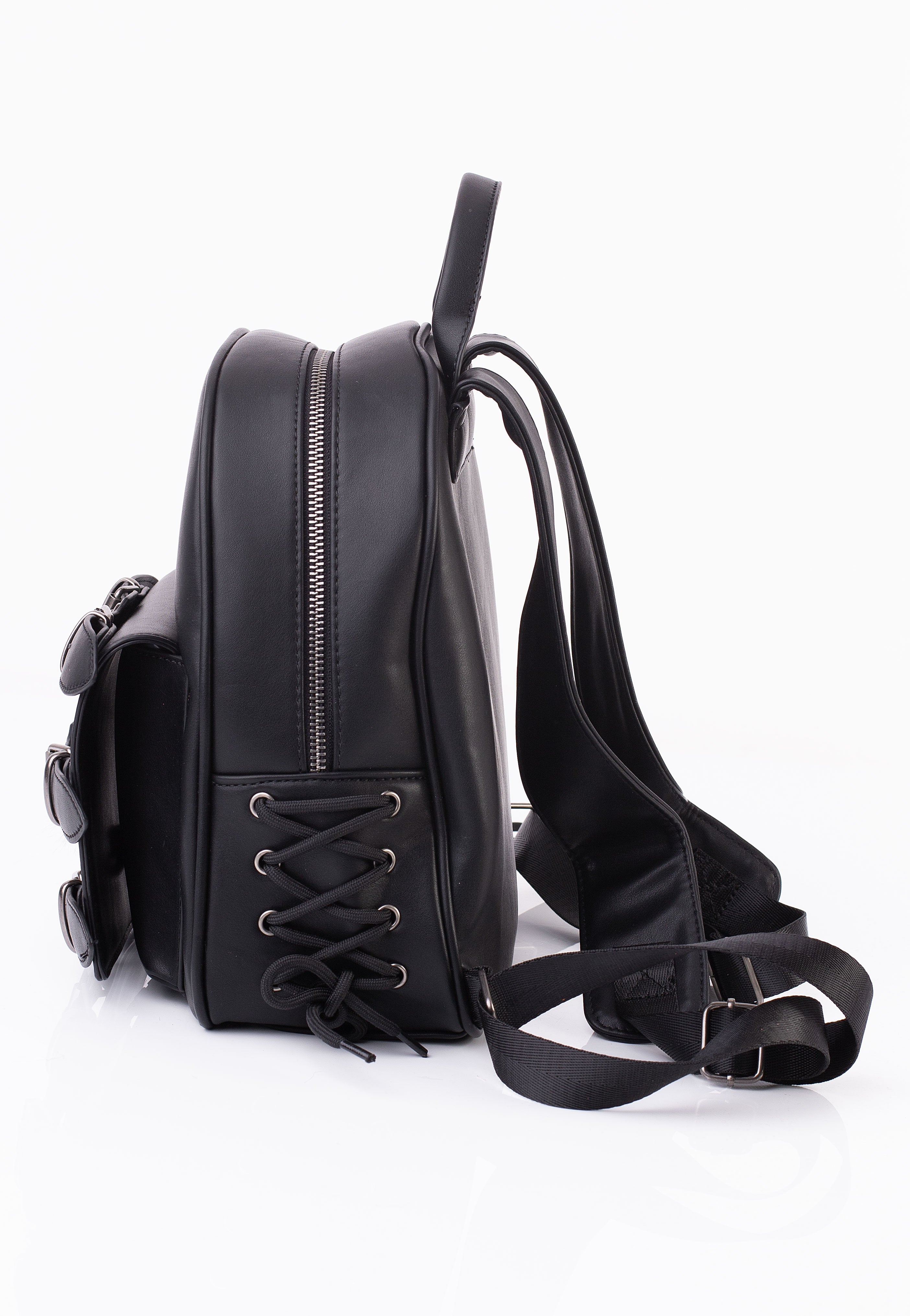 DemoniaCult - Faux Leather Mini Black - Backpack | Neutral-Image