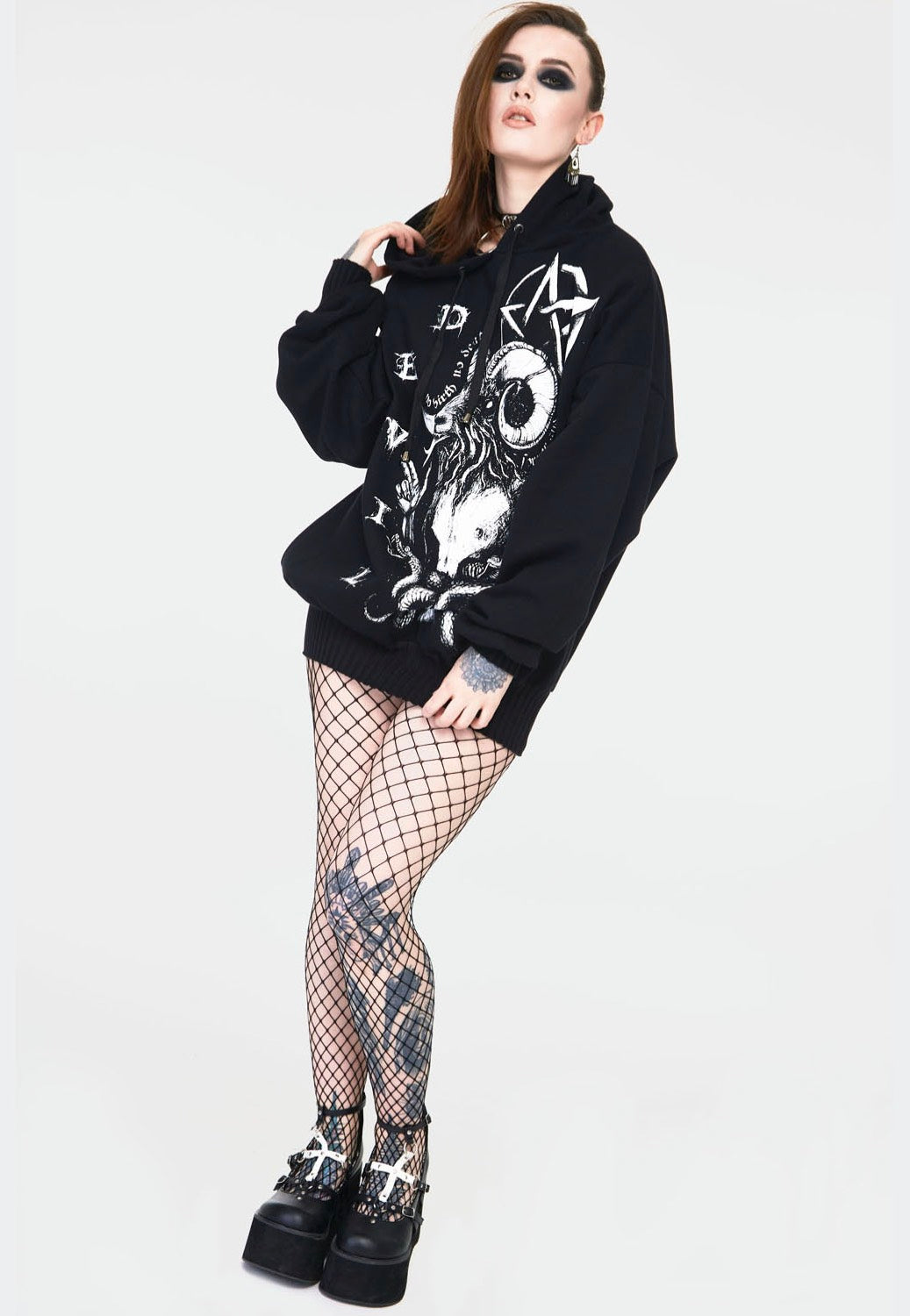 Jawbreaker - Devil Tarot Oversized Black - Hoodie | Women-Image