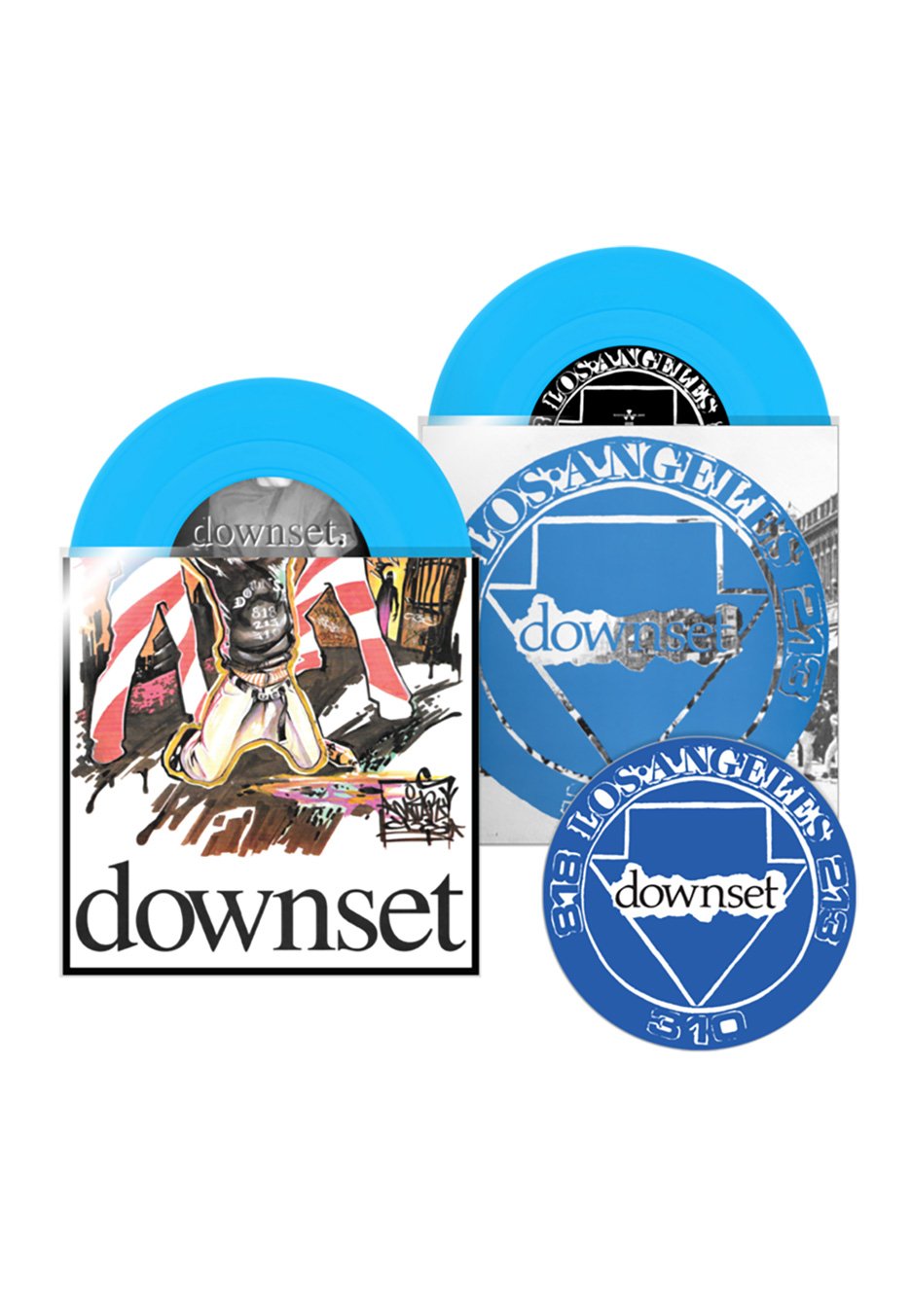 Downset - Downset. '92 Demos (Anger/Ritual/About Ta Blast) 2 X 7Ep Blue Vinyl Blue - Colored 7 Inch | Neutral-Image