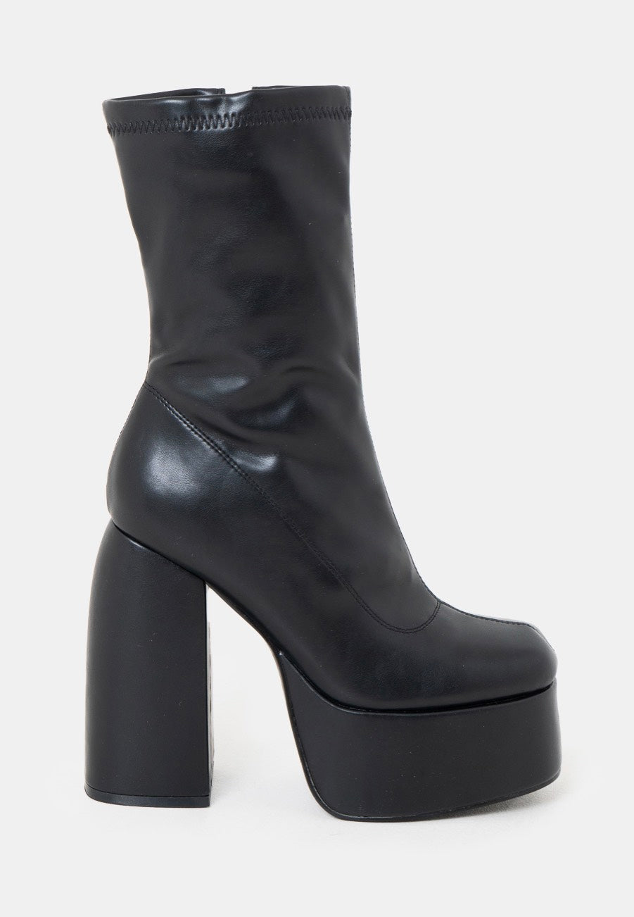 Koi Footwear - Akiba Black Sock Platform Black - Heels | Women-Image