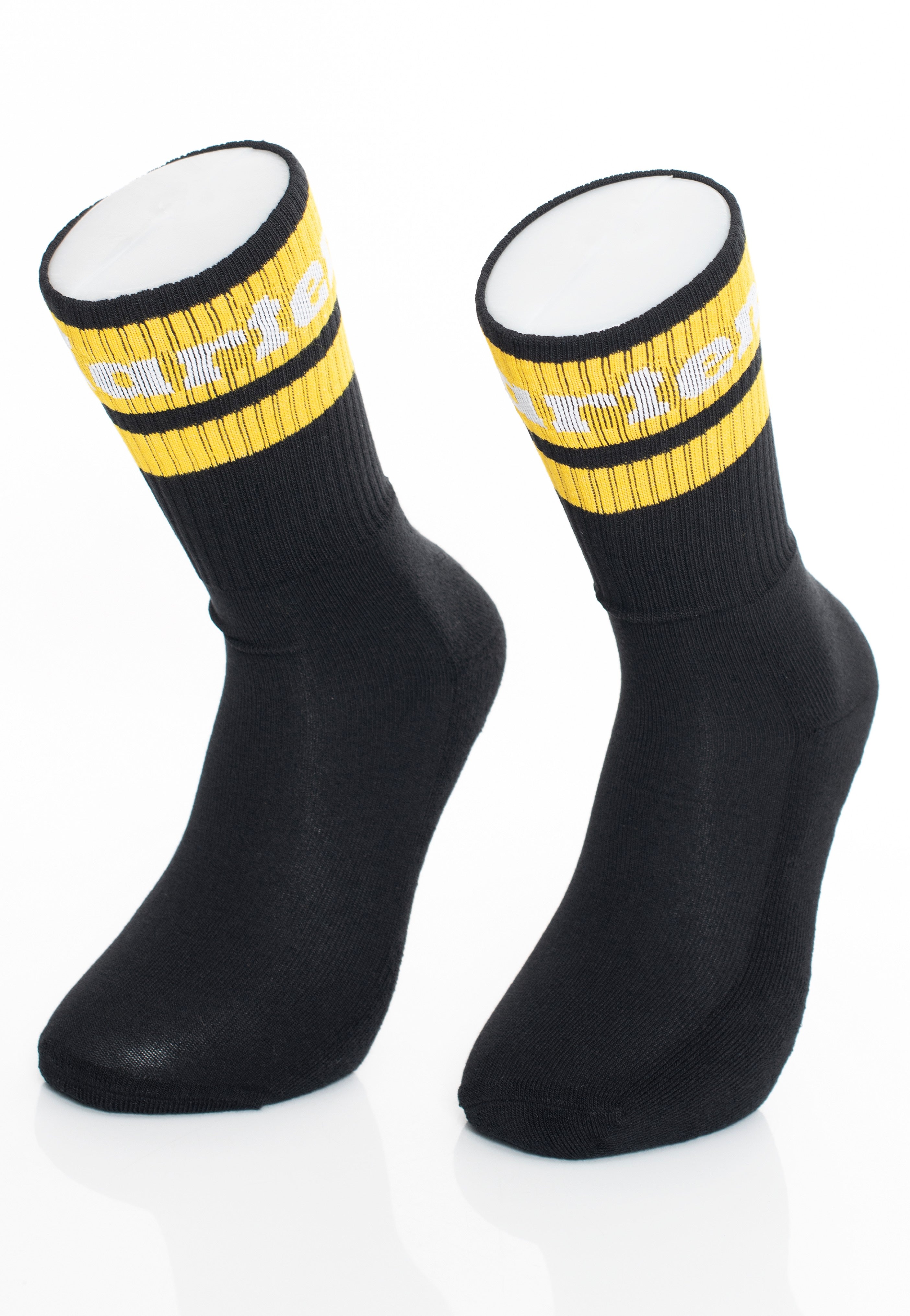 Dr. Martens - Athletic Logo Black/Yellow & White Cotton Blend - Socks | Neutral-Image