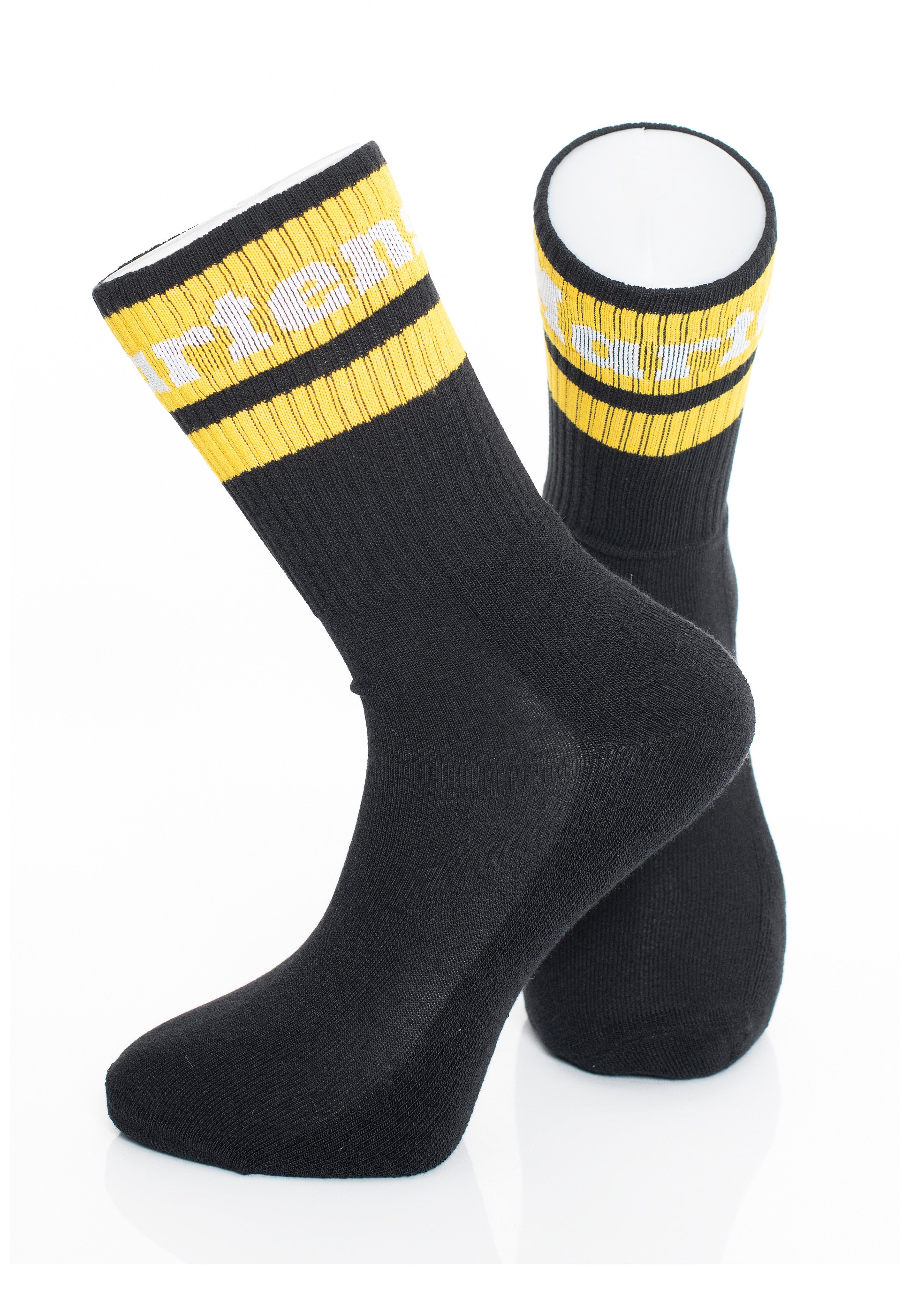 Dr. Martens - Athletic Logo Black/Yellow & White Cotton Blend - Socks | Neutral-Image