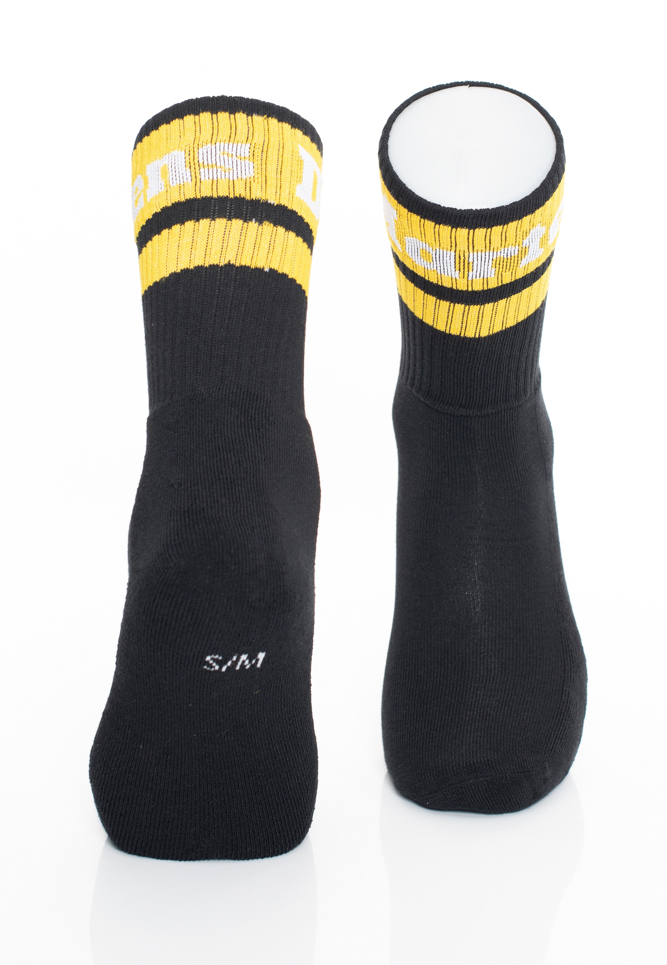 Dr. Martens - Athletic Logo Black/Yellow & White Cotton Blend - Socks | Neutral-Image