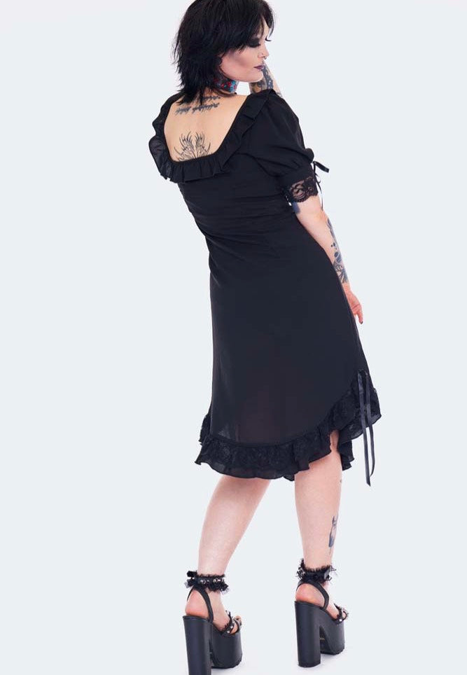 Jawbreaker - Lace Neck Black - Dress | Women-Image