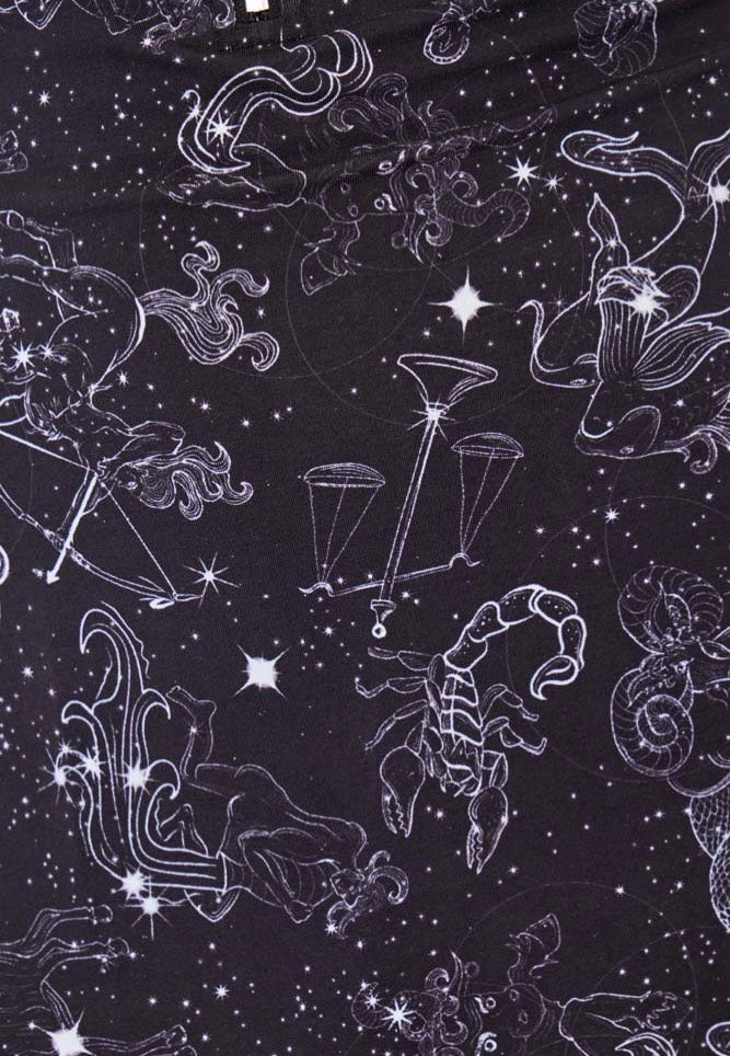 Jawbreaker - Mini Cami Zodiac Constellation Printed Black - Dress | Women-Image