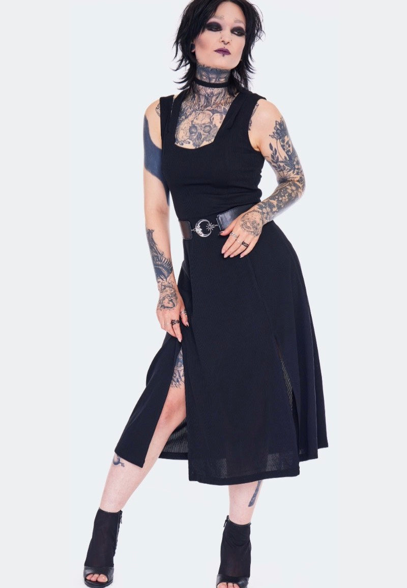 Jawbreaker - Slashed Shoulder Black - Dress | Women-Image