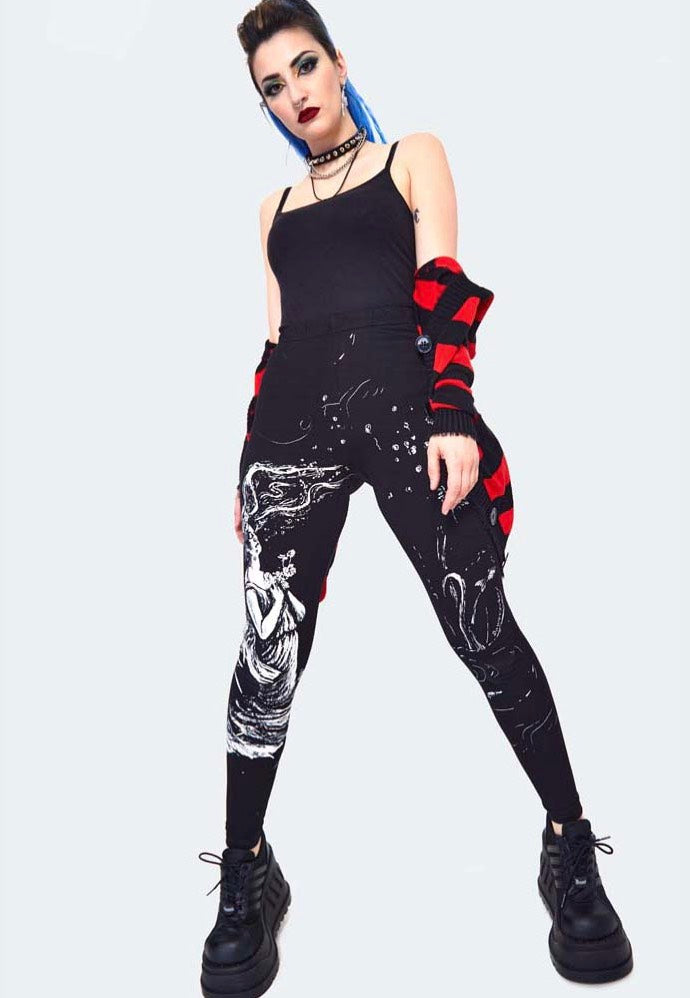 Jawbreaker - Drowning Printed Black - Leggings | Women-Image