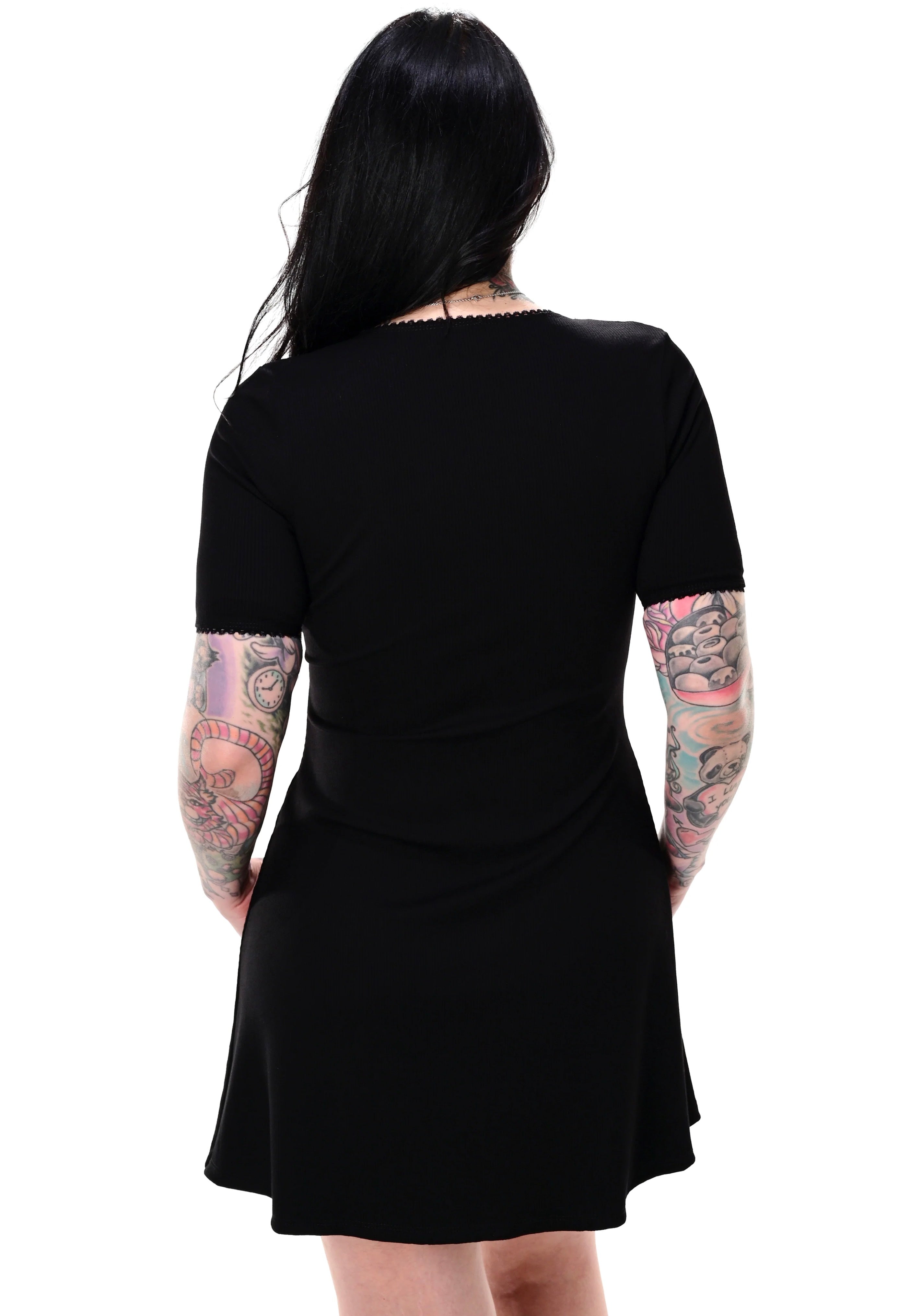 Foxblood - Natalie Ribbed Mini Black - Dress | Women-Image