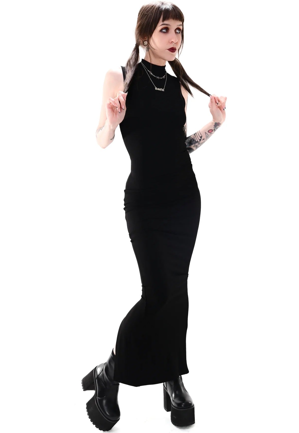 Foxblood - Claire High Neck Maxi Black - Dress | Women-Image