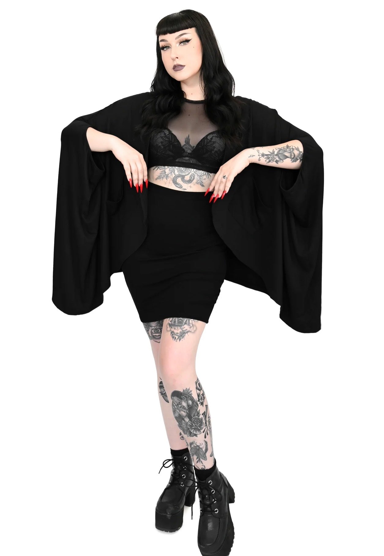 Foxblood - Batty Oversized Black - Cardigan | Women-Image