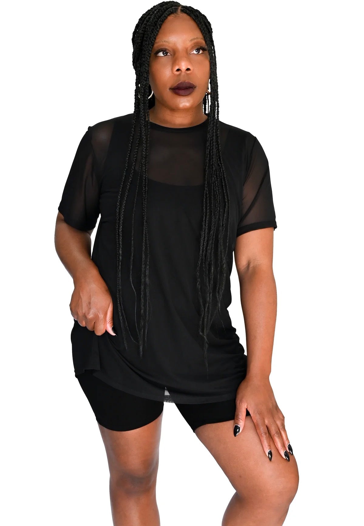 Foxblood - Oversized Mesh Black - Top | Women-Image