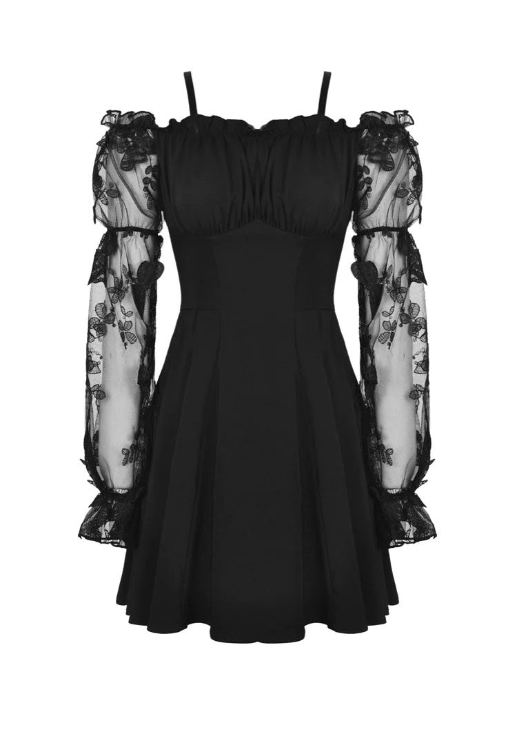 Dark In Love - Gothic Sexy Off-Shoulder Lacey Sleeves - Dress | Women-Image