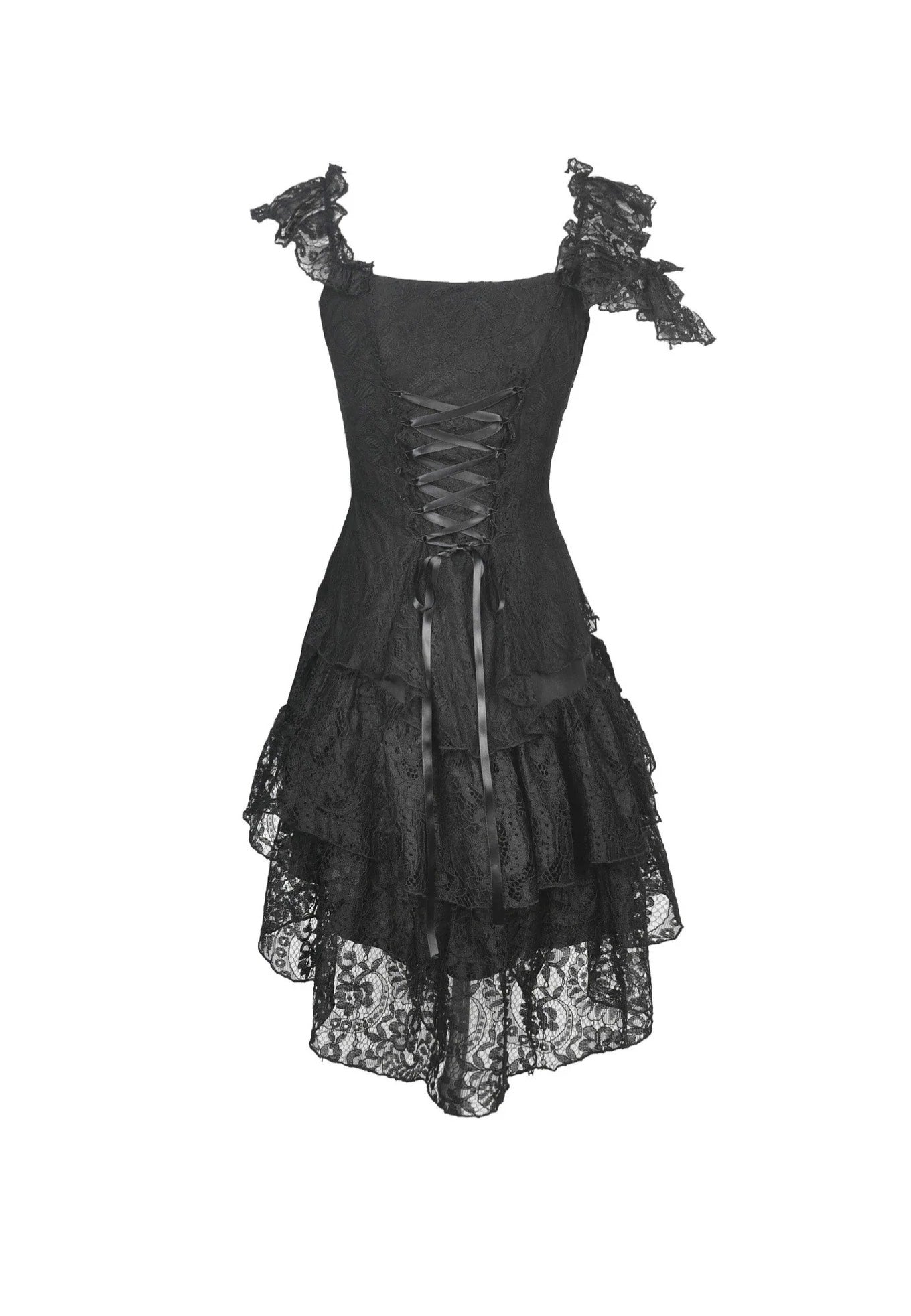 Dark in Love - Gothic Ghost Irreqular Frilly - Dress | Women-Image