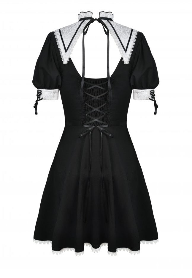 Dark In Love - Magic Princess Cross White Neckline Black - Dress | Women-Image