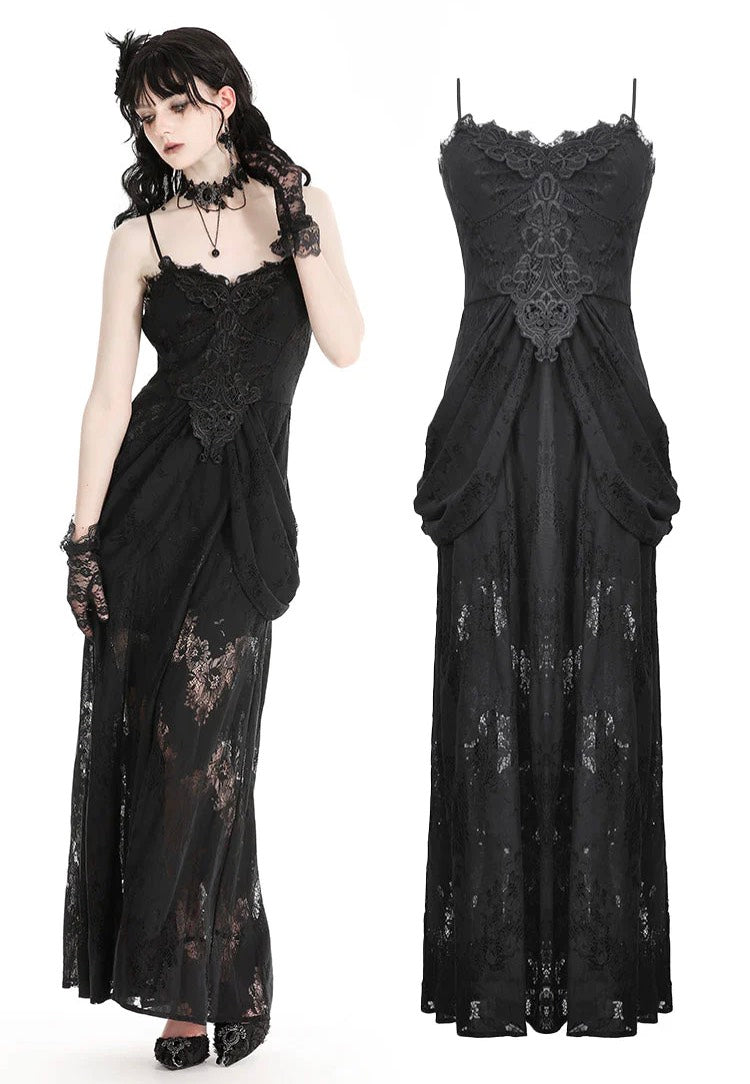 Dark In Love - Gothic Elegant Lace Black - Dress | Women-Image