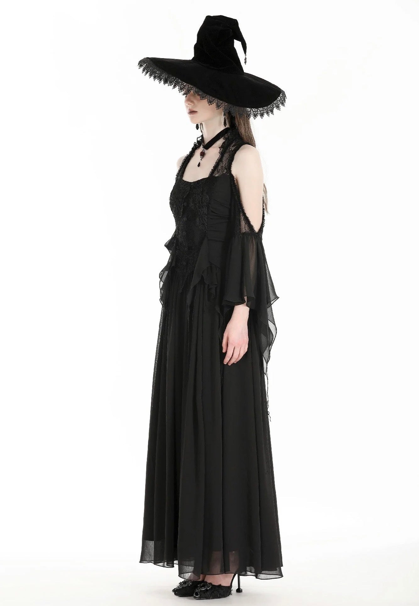 Dark In Love - Halloween Witch Off Shoulder Black - Dress | Women-Image