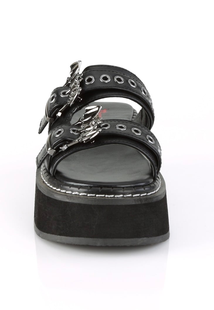 DemoniaCult - Emily 100 Black Vegan Leather - Girl Sandals | Women-Image