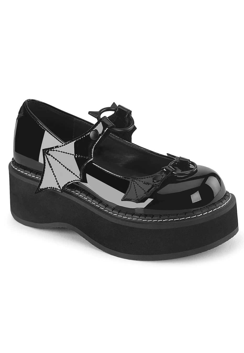 DemoniaCult - Emily 23 Black Pat - Girl Shoes | Women-Image