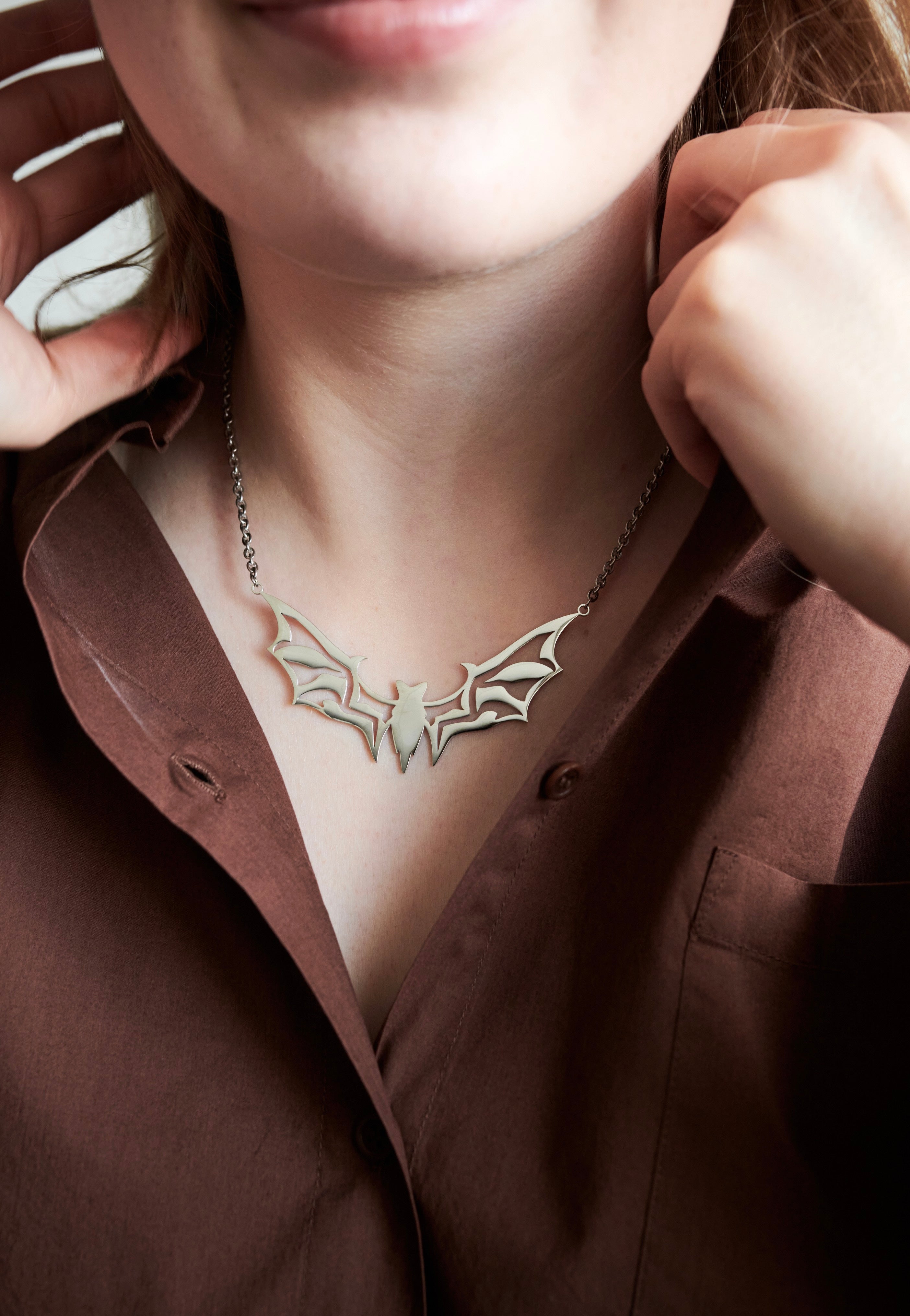 Wildcat - Big Bat Silver - Necklace | Neutral-Image