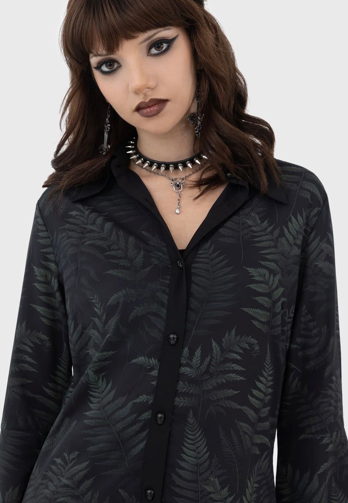 Killstar - Equinoxx Shirt Black/Green - Blouse | Women-Image