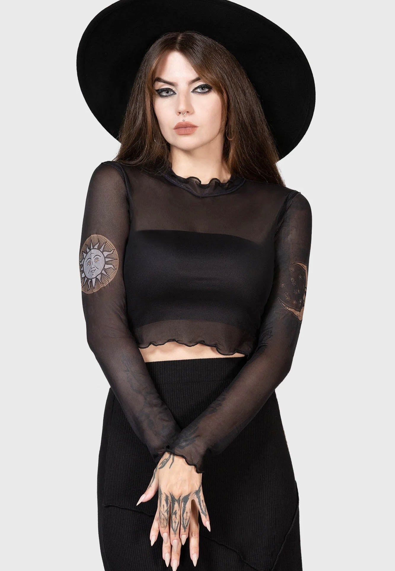 Killstar - Evil Sun Crop Black - Top | Women-Image