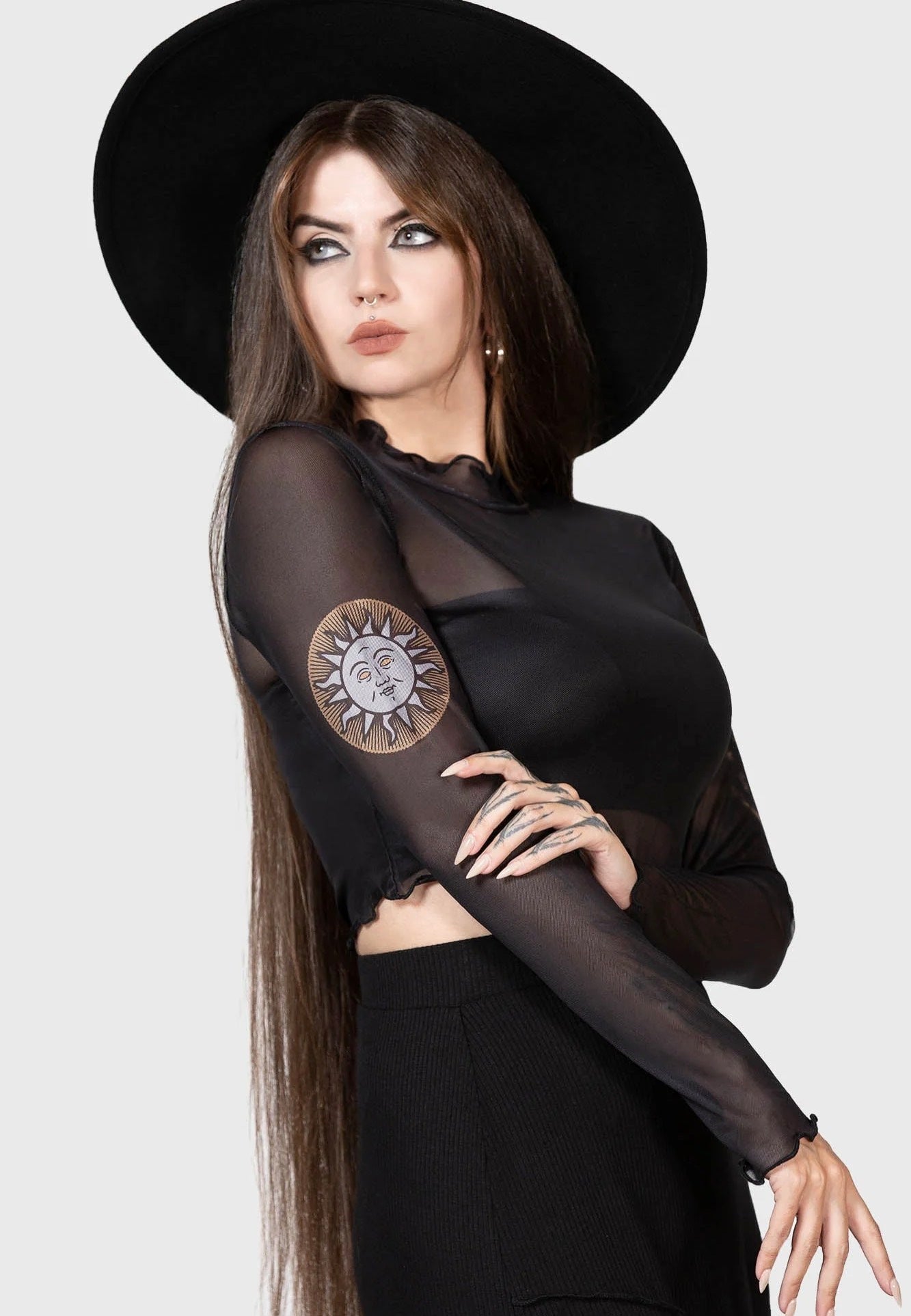 Killstar - Evil Sun Crop Black - Top | Women-Image