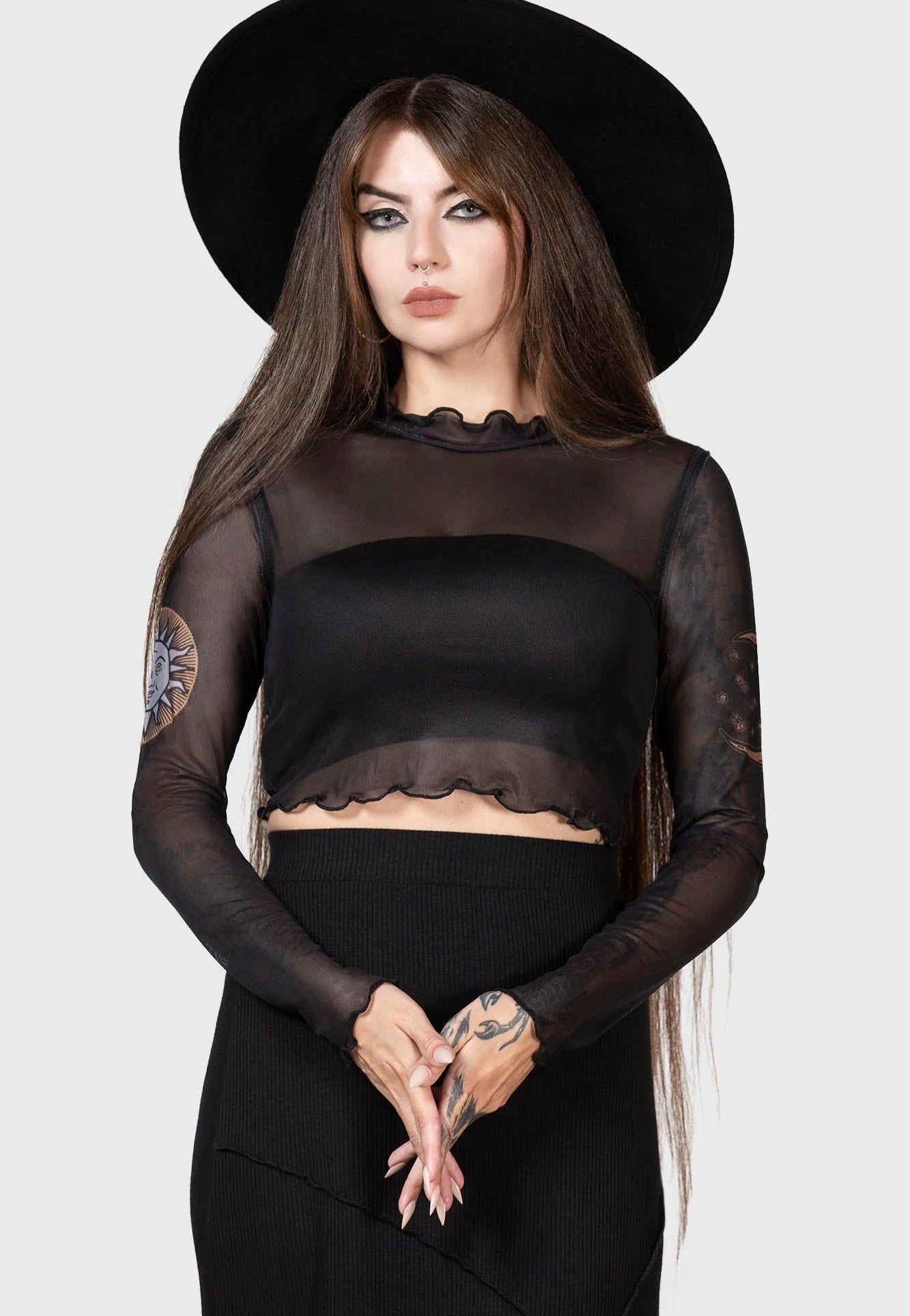 Killstar - Evil Sun Crop Black - Top | Women-Image