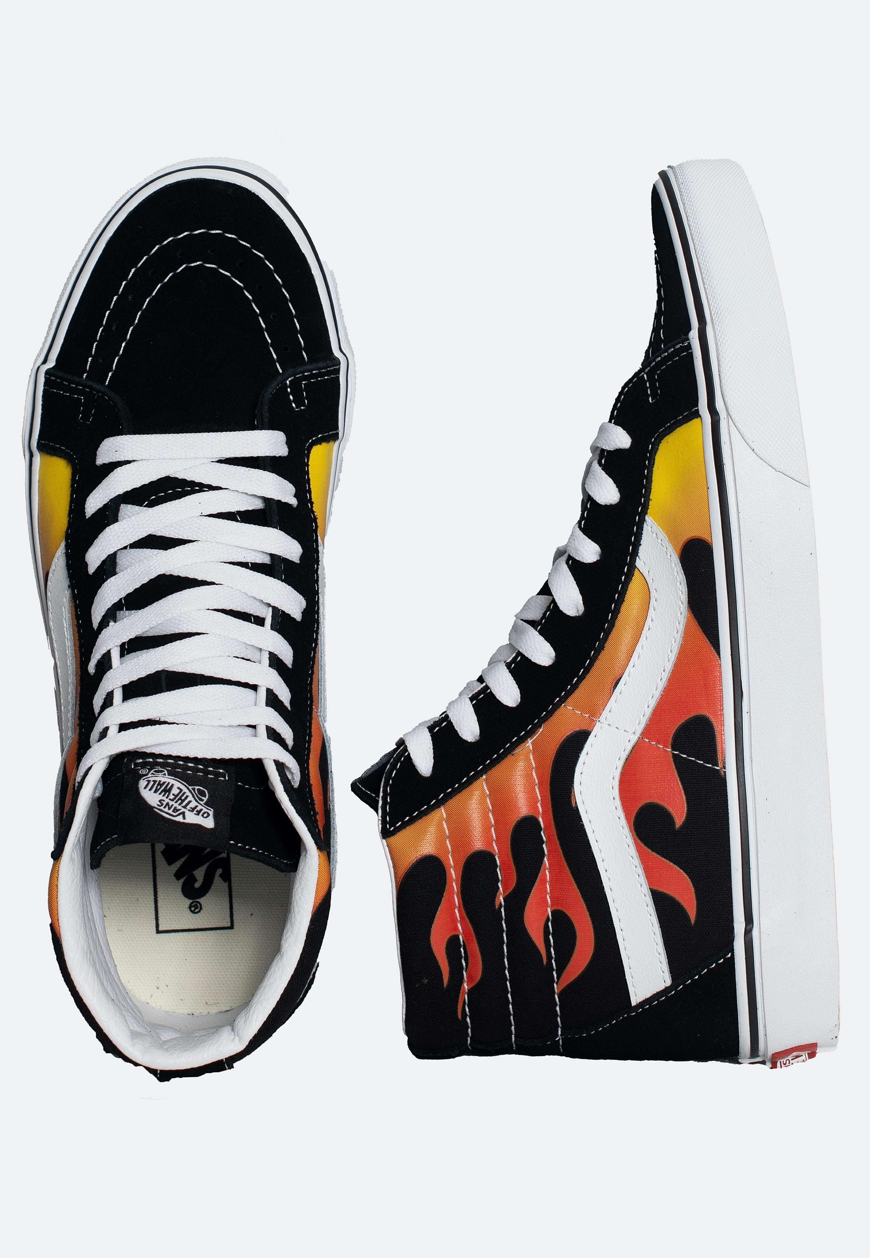 Vans - SK8 Hi Reissue (Flame) Black/Black/True White - Shoes | Men-Image