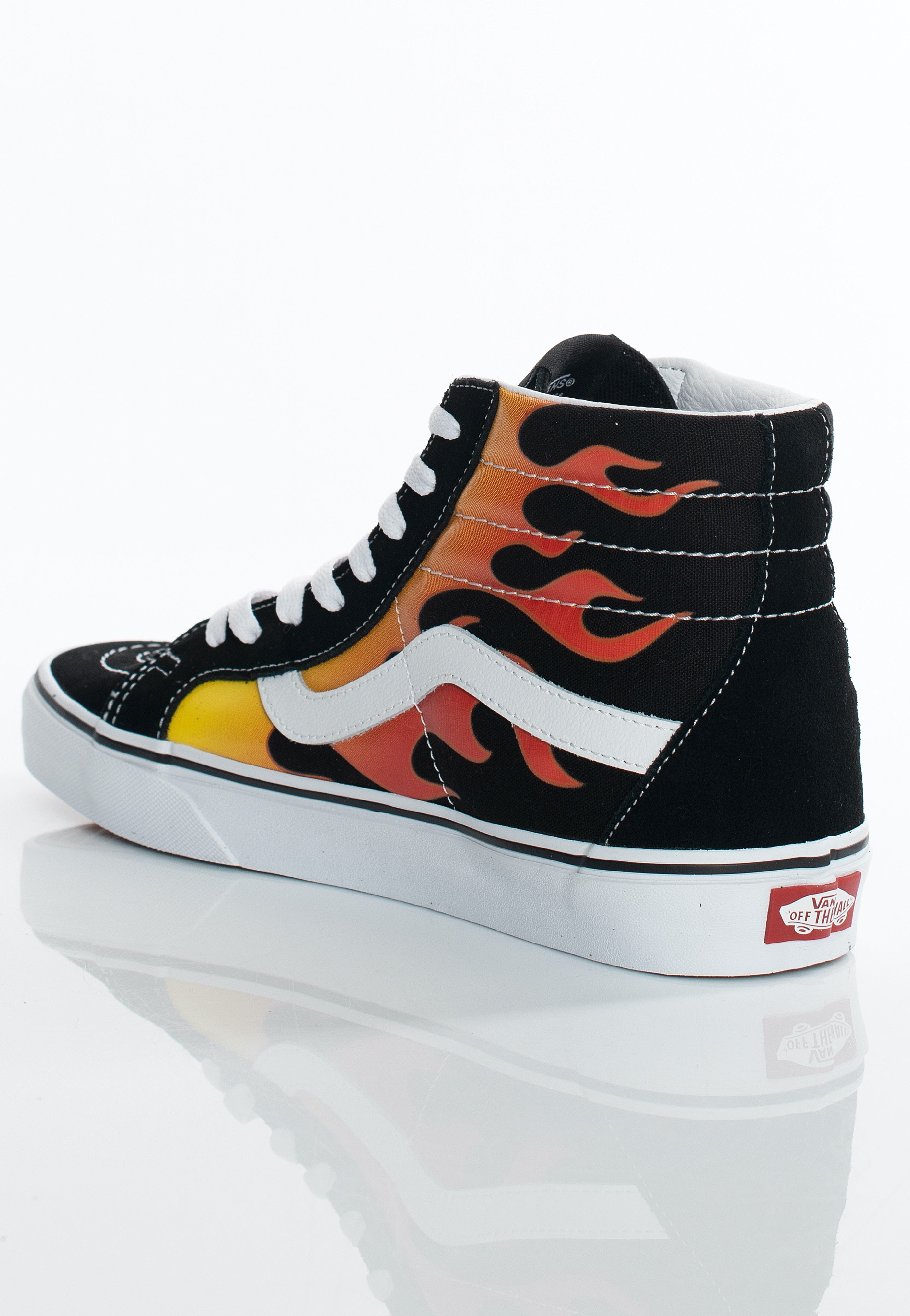 Vans - SK8 Hi Reissue (Flame) Black/Black/True White - Shoes | Men-Image