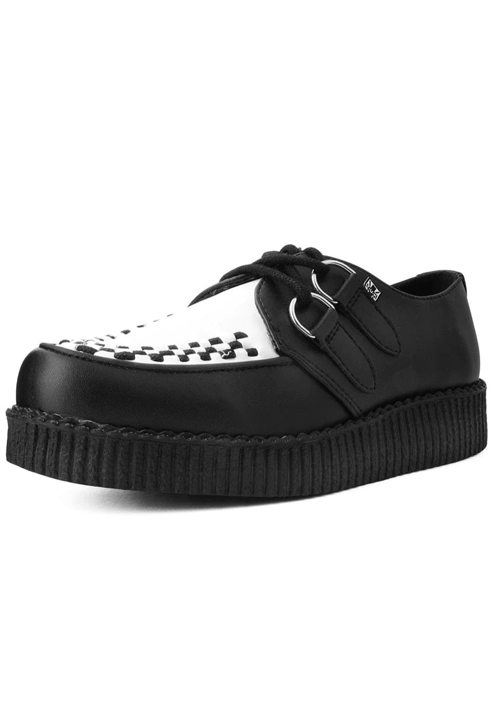 T.U.K. - Low Flex Round Toe Creeper Black/White - Girl Shoes | Women-Image